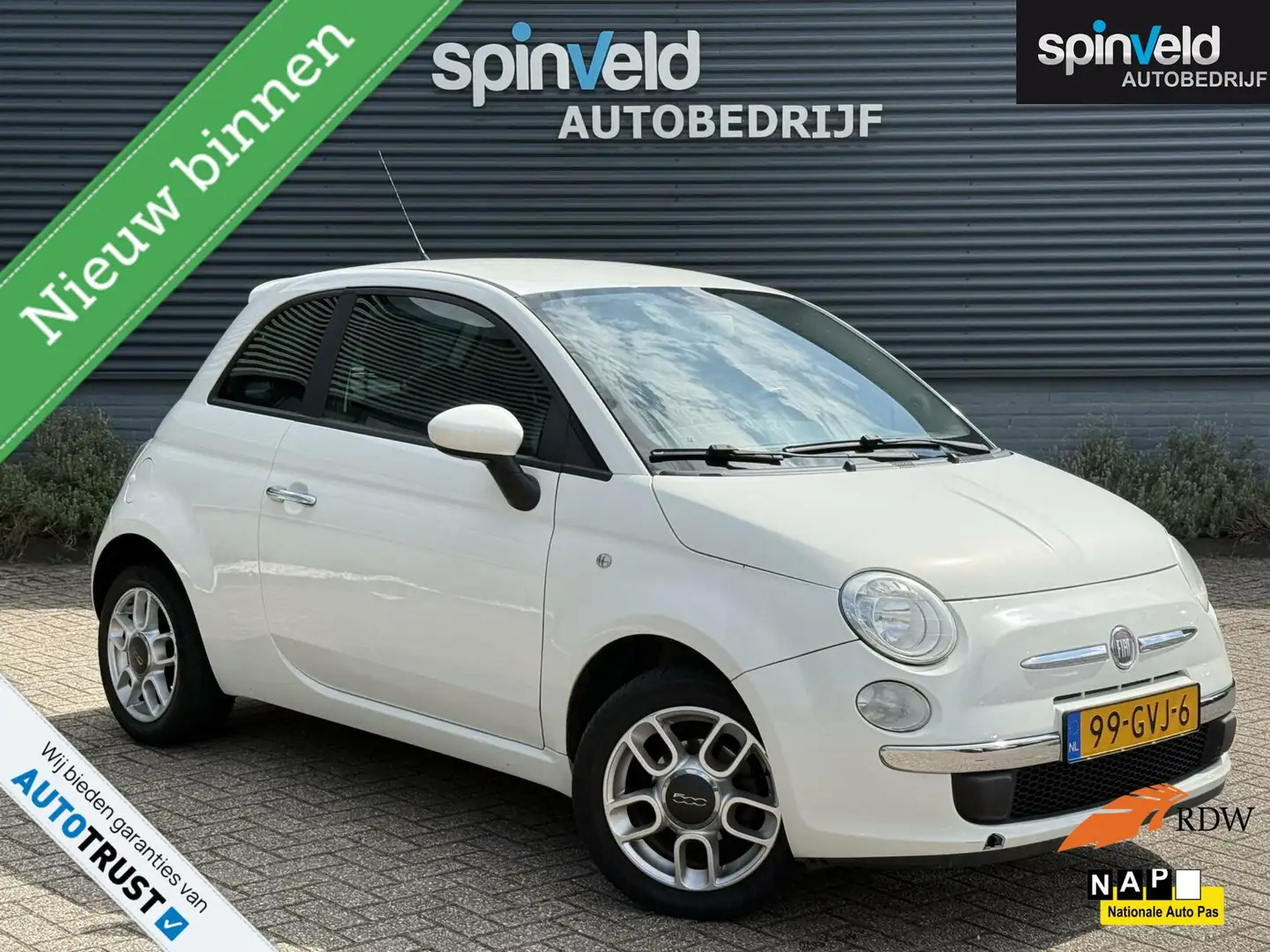 Fiat 500 1.2 Sport BJ`08 NAP NL Airco Elekpakket Lichtmetal Wit - 1
