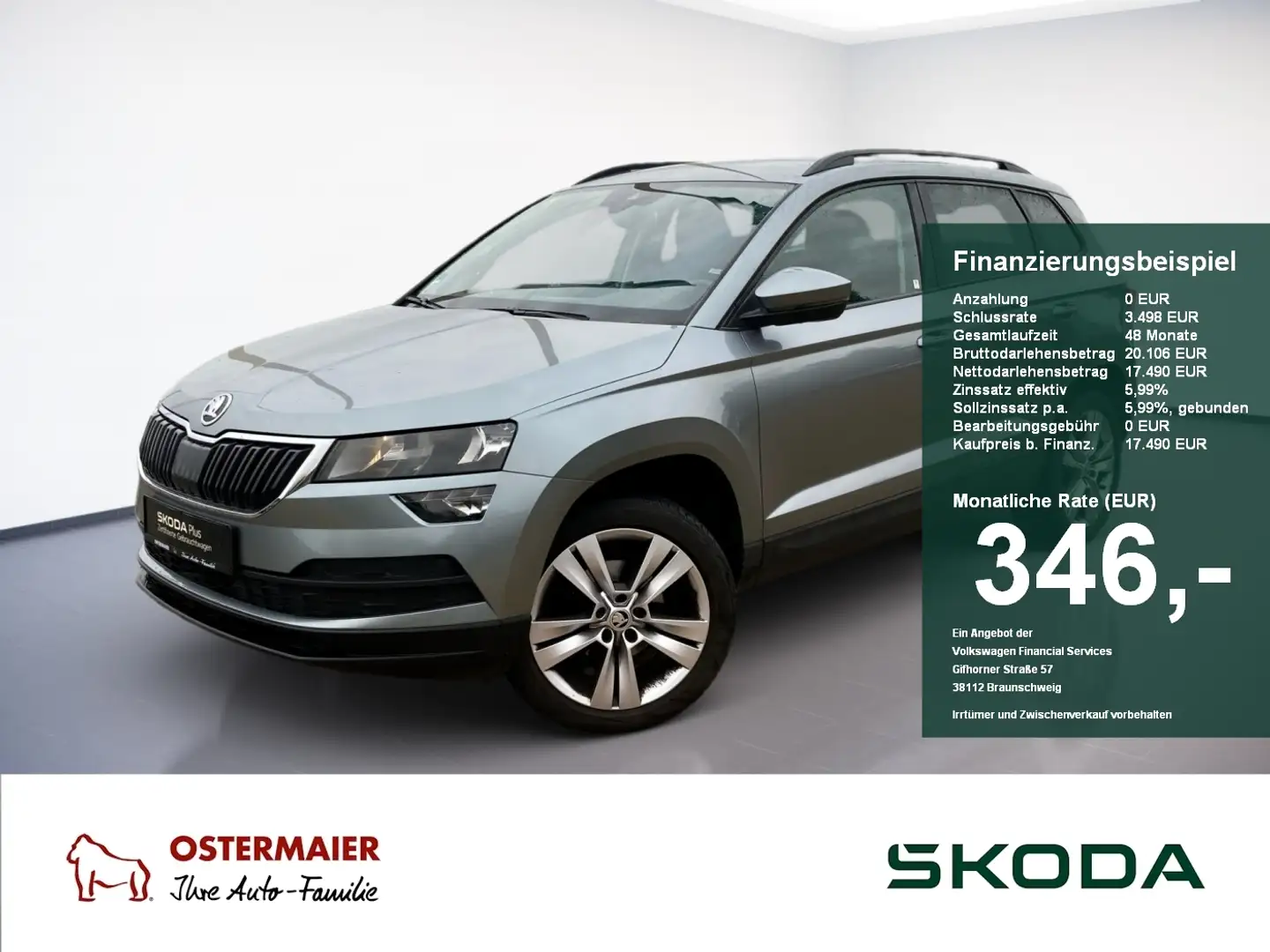 Skoda Karoq Style 1.6 TDI LED.NAV.SignA.DriverA.KESSY.SHZ.PDC. Gris - 1