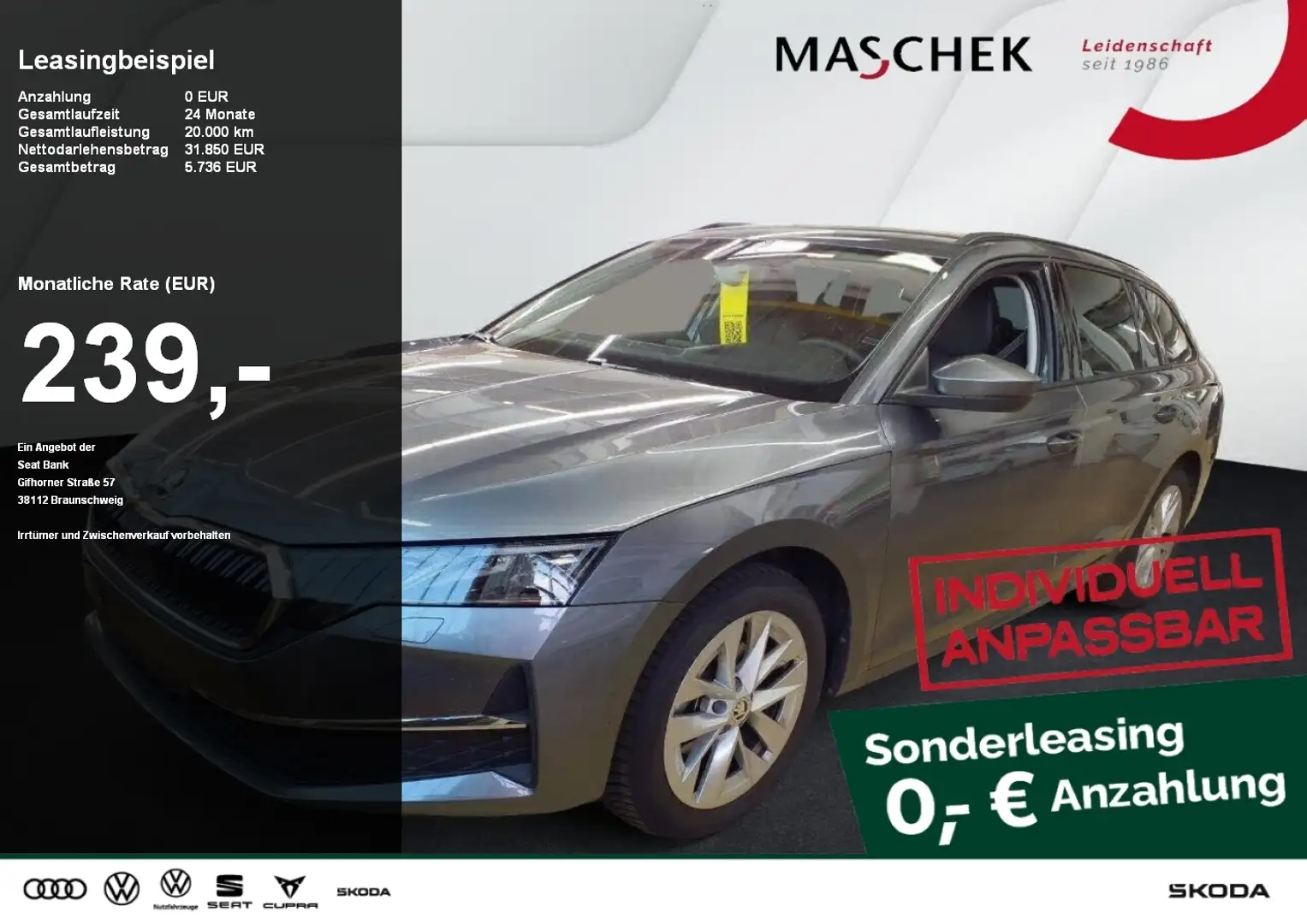Skoda Octavia Combi Selection 1.5 TSI DSG Matrix HUD RearView Si Grau - 1