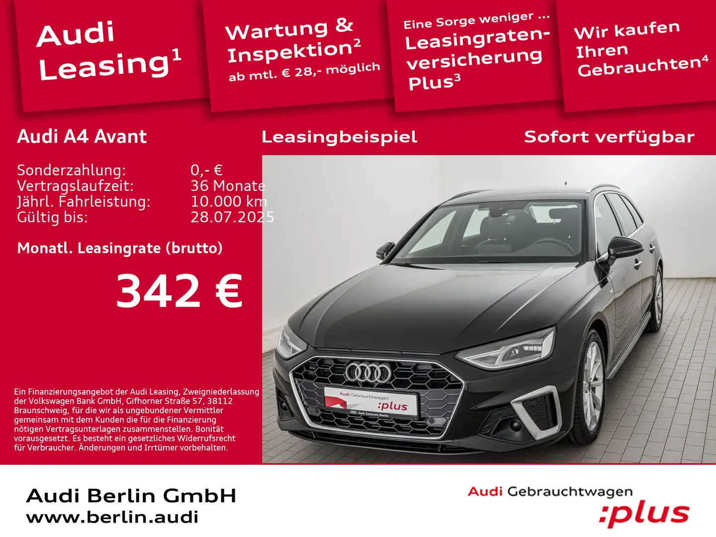 Audi A4 S line 35 TFSI S tr. PDC LED RFK NAVI Schwarz - 1