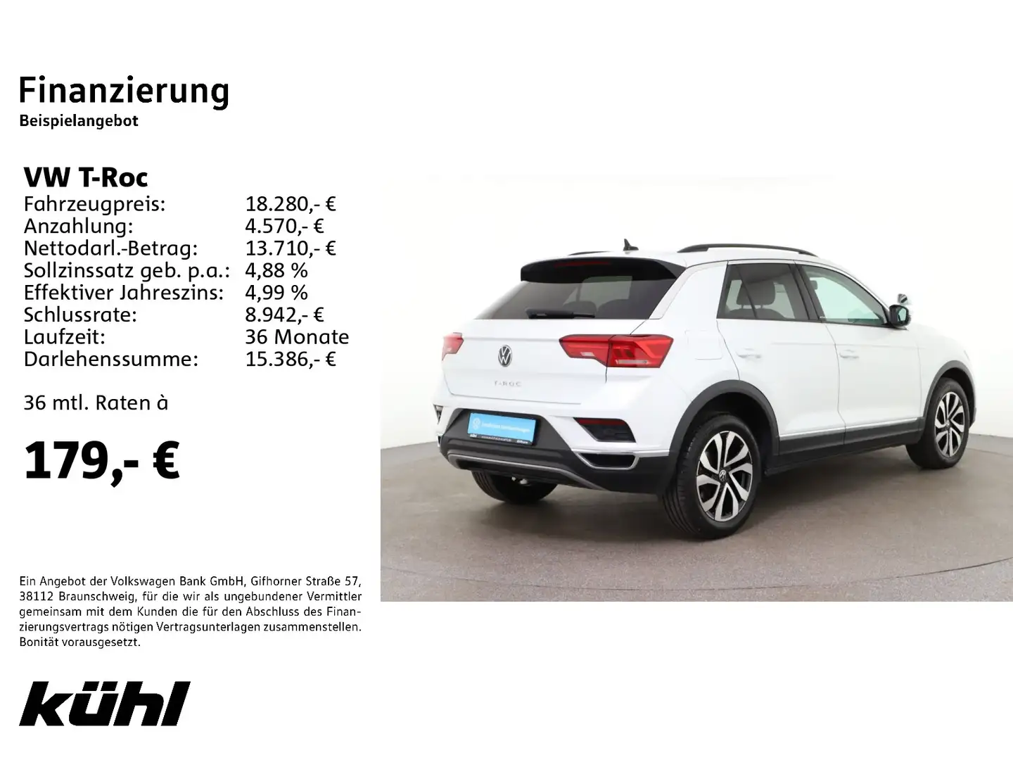 Volkswagen T-Roc 2.0 TDI Active Fahrschulfahrzeug ACC AHK N Wit - 2