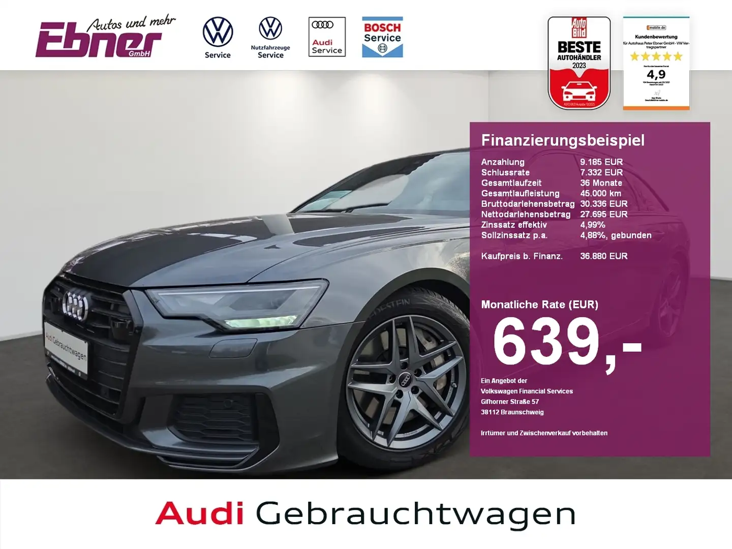 Audi A6 Avant S-LINE+EXP 55TFSI QUATTRO STANDHZG+AHK+ACC+B Gris - 1