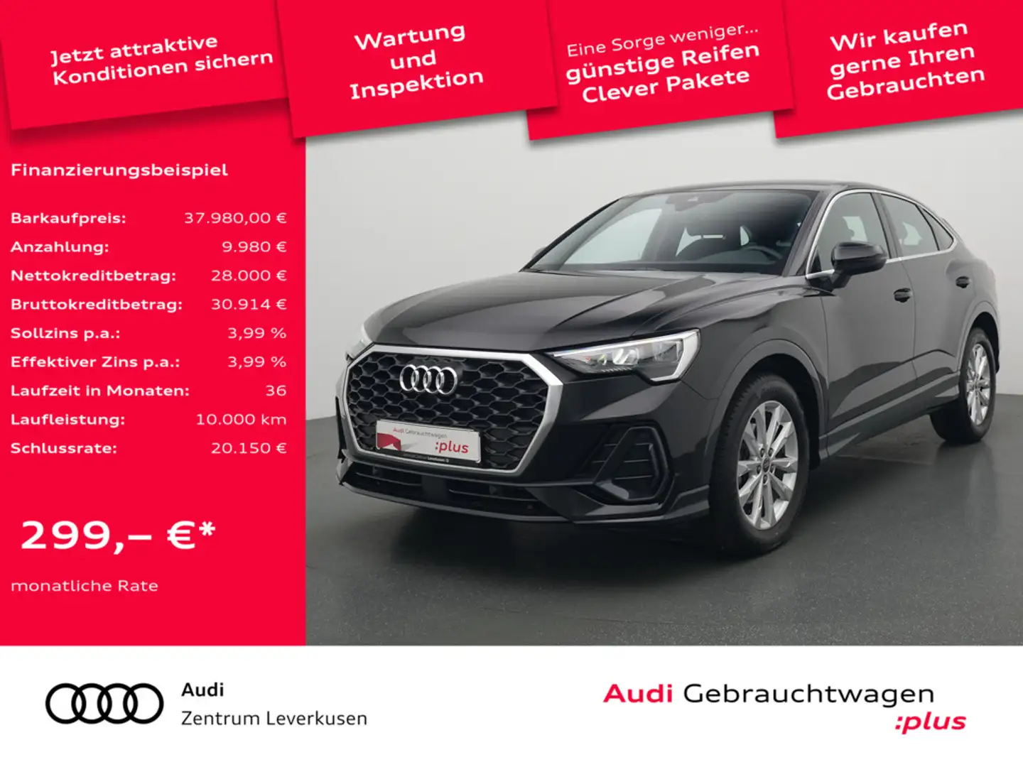 Audi Q3 Sportback STRON NAVI LEDER ACC KAM SHZ LED Schwarz - 1