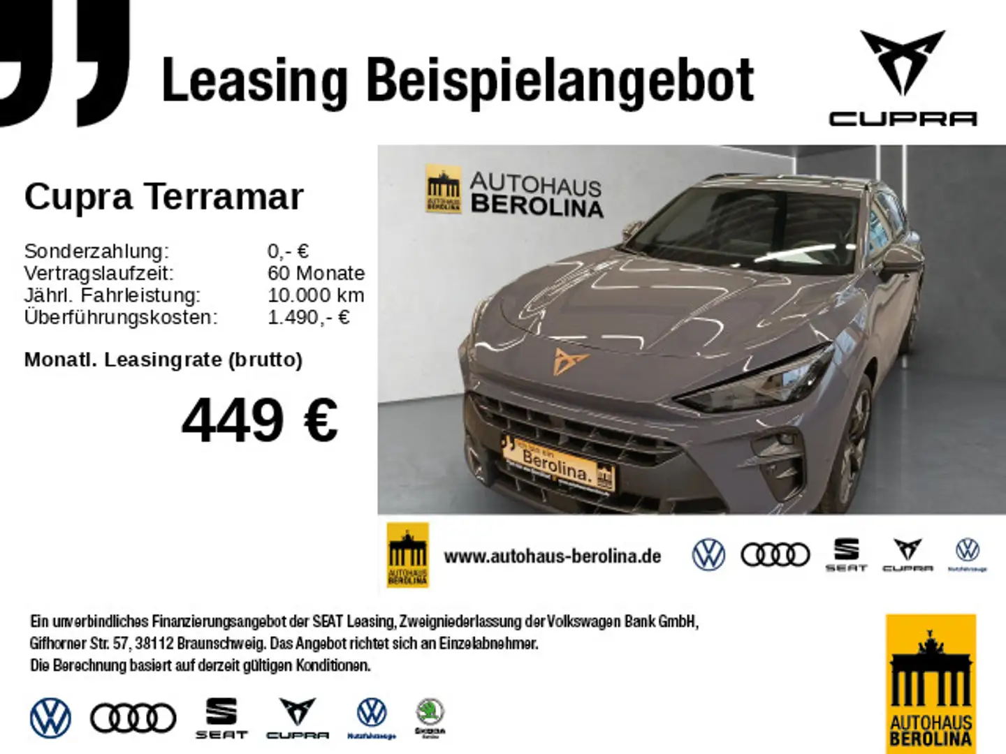 CUPRA Terramar 2.0 TSI 4D VZ DSG *ACC*HuD*NAV*R-CAM* Grau - 1