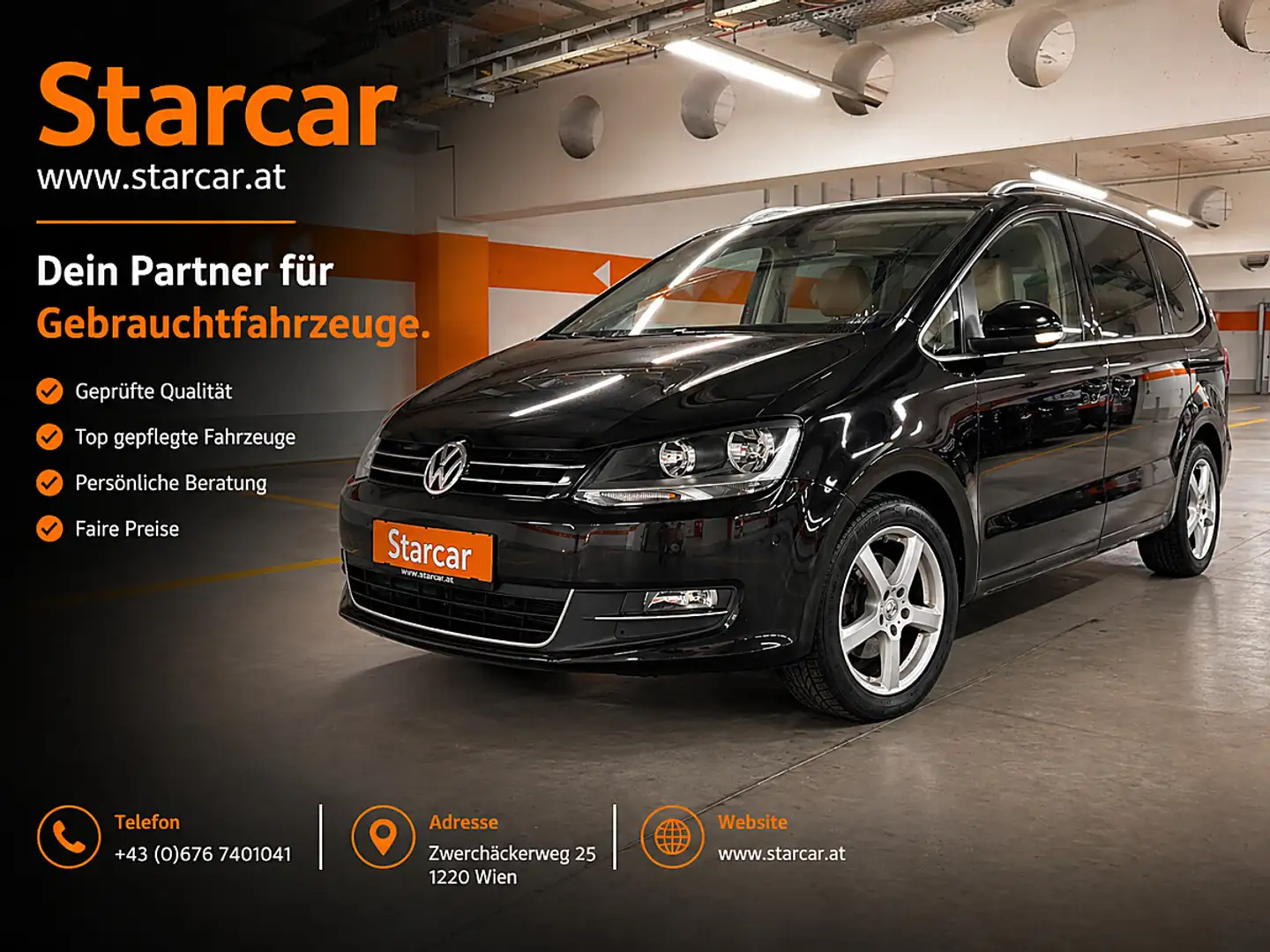 Volkswagen Sharan Highline BMT 2,0 TDI DPF DSG * 7-SITZE*NAVI*KAM... Schwarz - 1