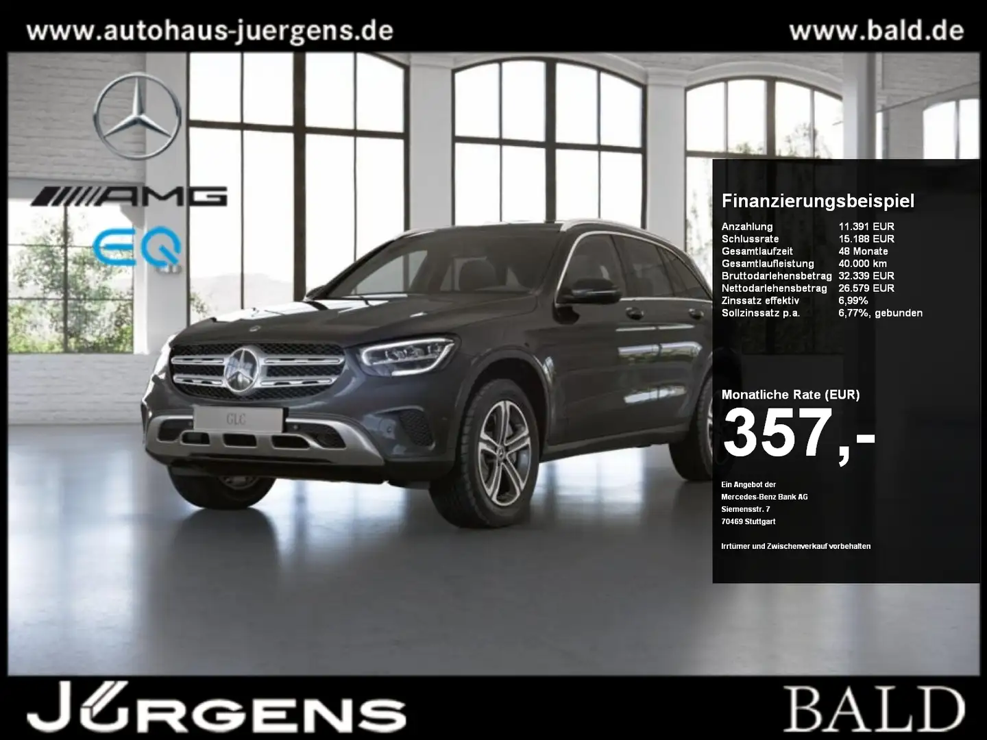 Mercedes-Benz GLC 300 de 4M Exclusive/Wide/LED/AHK/Cam/Easy-P Grau - 1