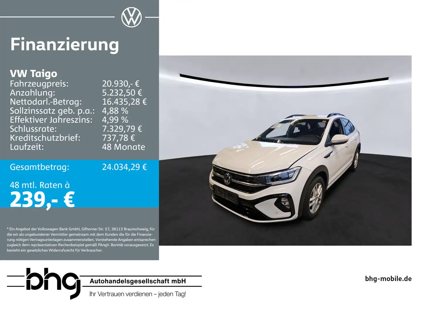 Volkswagen Taigo 1.0 TSI OPF DSG R-Line Weiß - 1