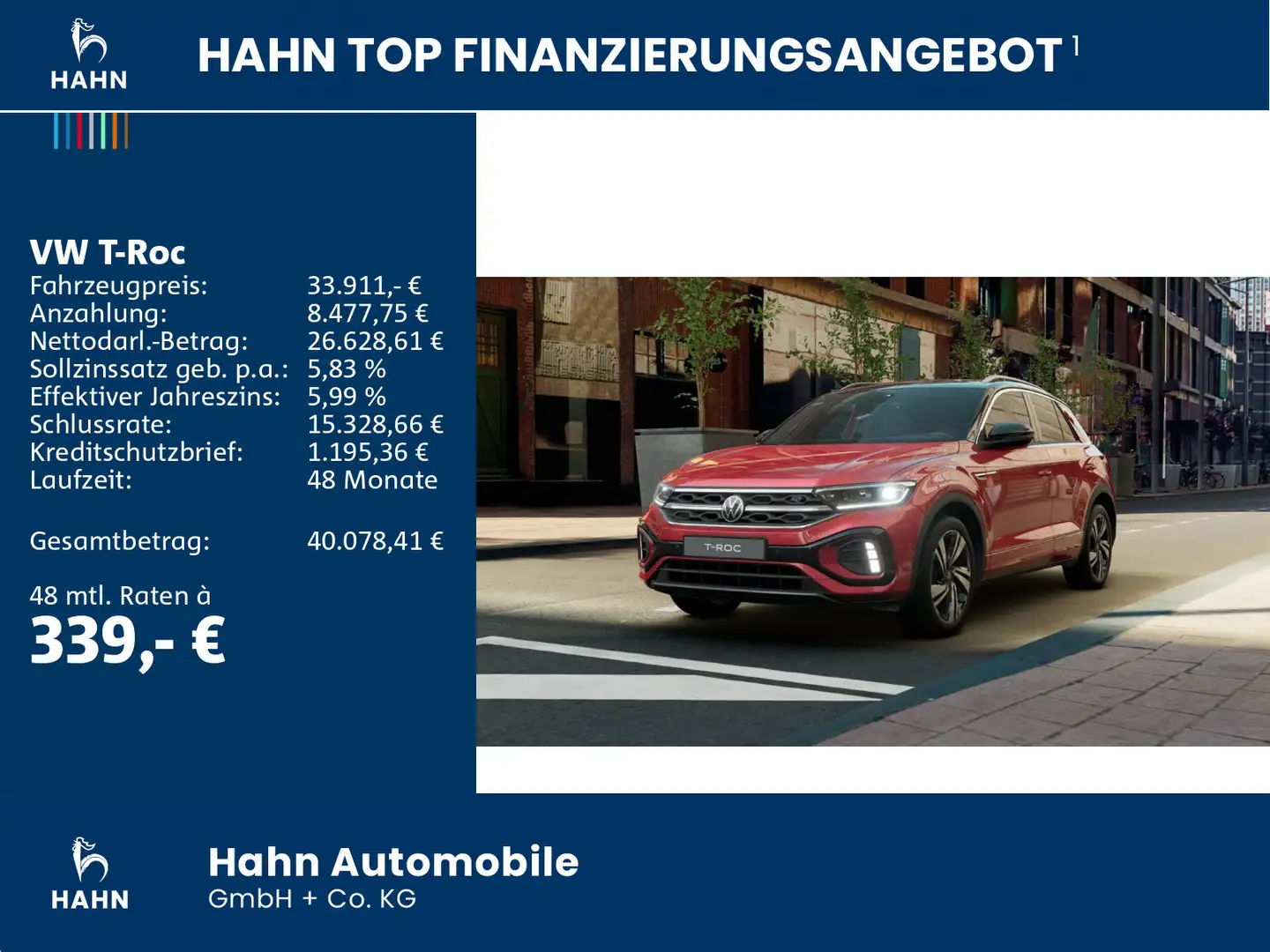 Volkswagen T-Roc R-Line 1.5 l TSI 110 kW/150 PS AHK Navi Rot - 2