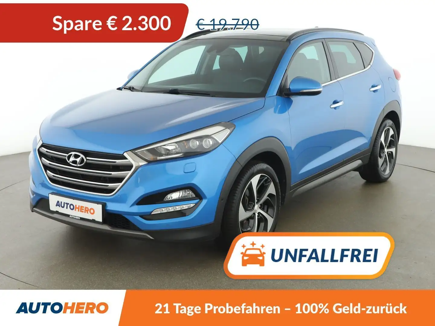 Hyundai TUCSON 2.0 CRDi Platin 4WD Aut. *LED*NAVI*PANO*CAM*SPUR* Blau - 1