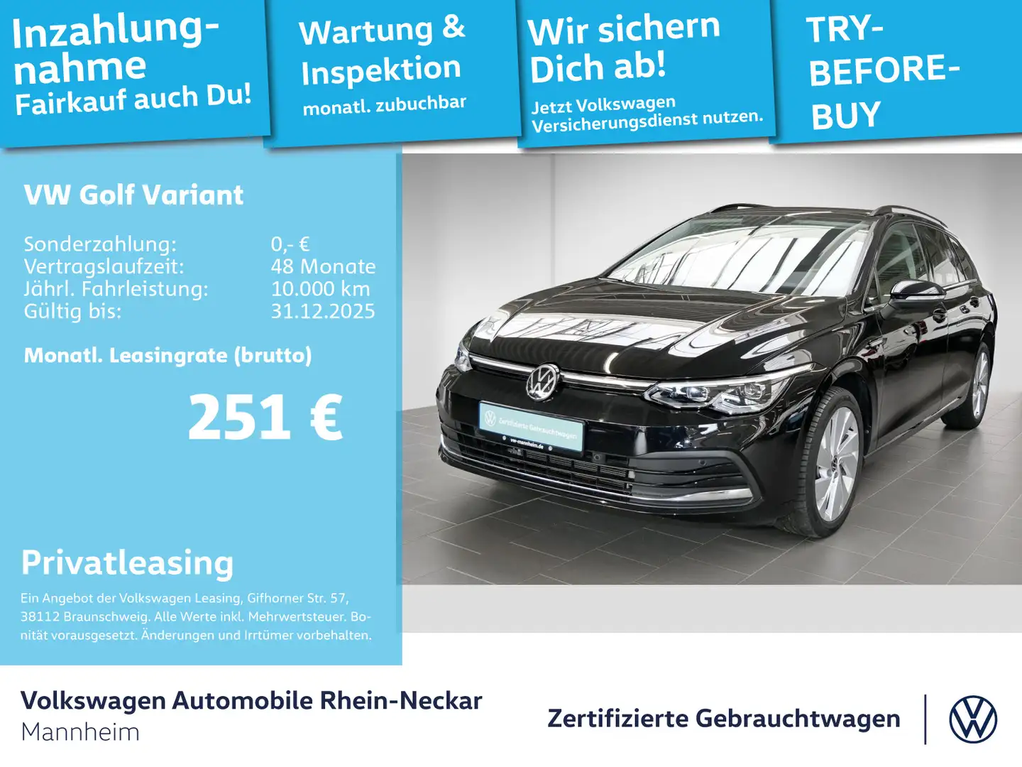 Volkswagen Golf Variant VIII 1.5 eTSI DSG Style Navi Kamera Schwarz - 1