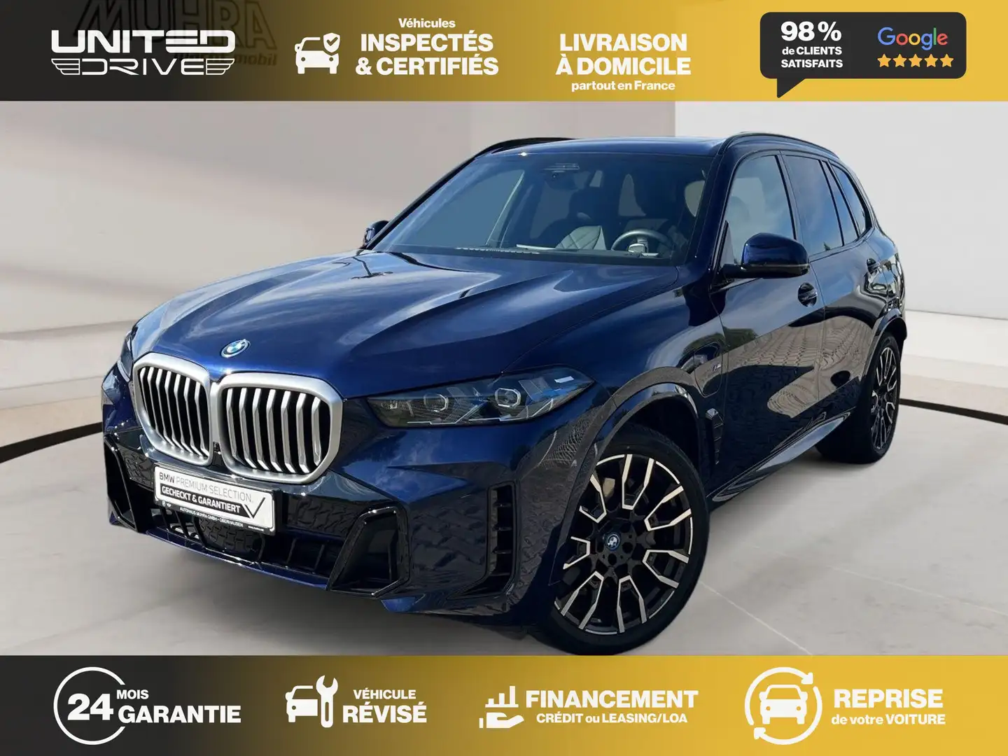 BMW X5 M 50e xDrive 488 ch Blau - 1