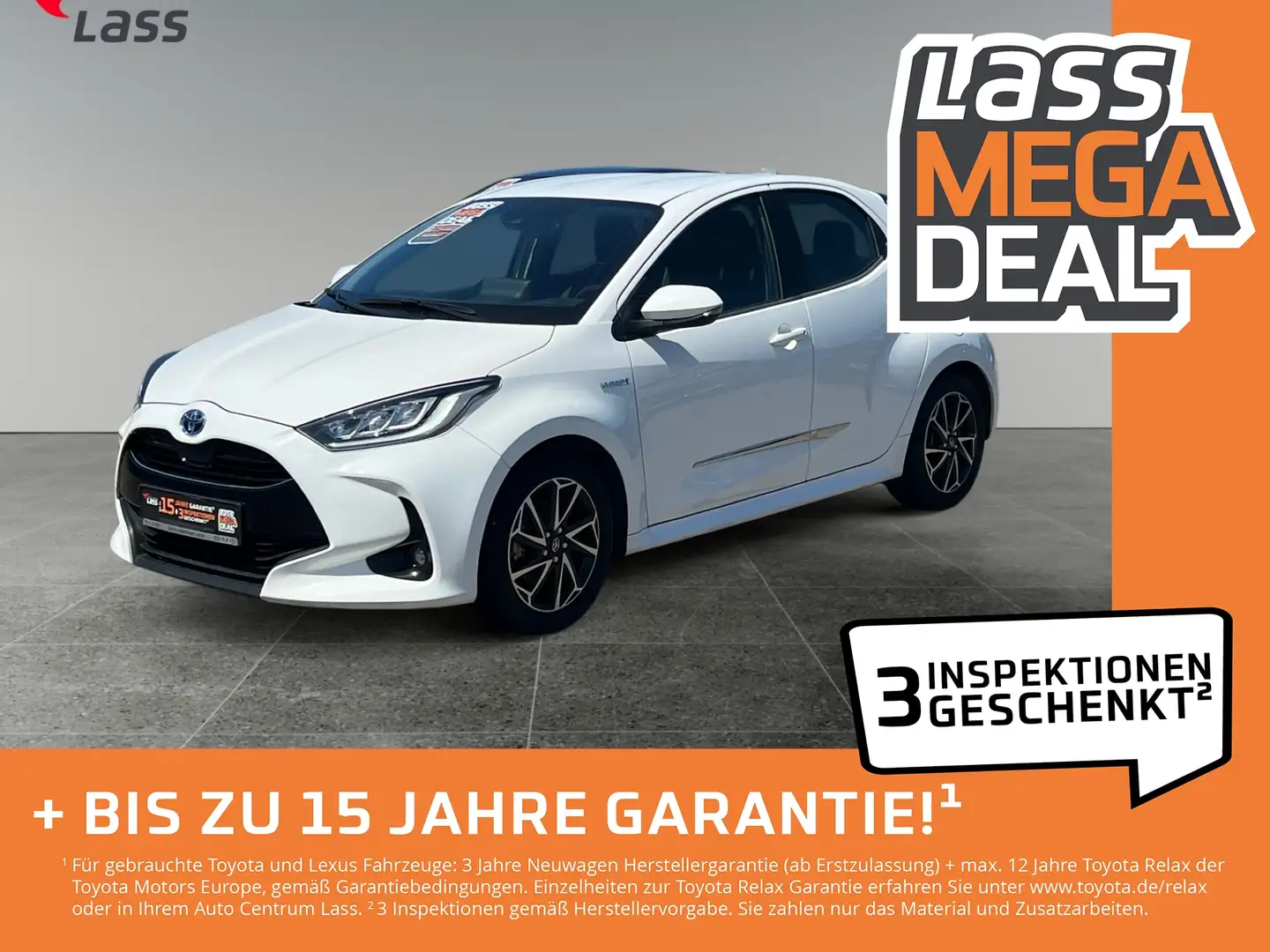 Toyota Yaris 1.5 Club FLA SpurH LM LED KlimaA Navi ACC White - 1