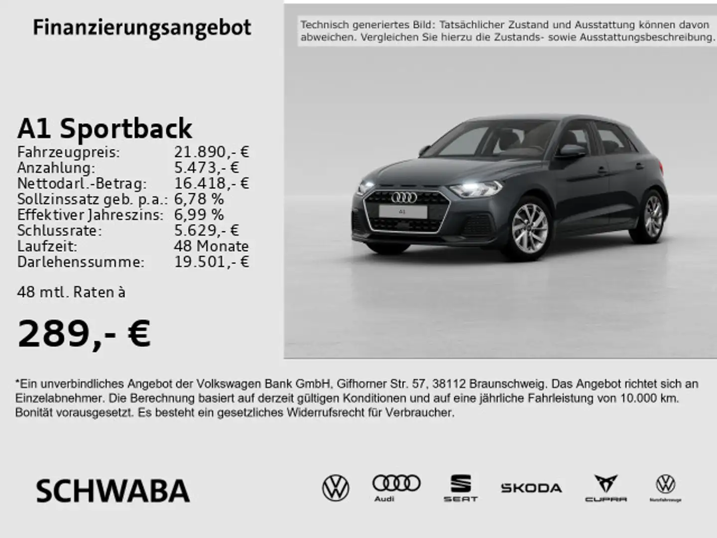 Audi A1 advanced 25 TFSI 8-fach bereift Grijs - 1