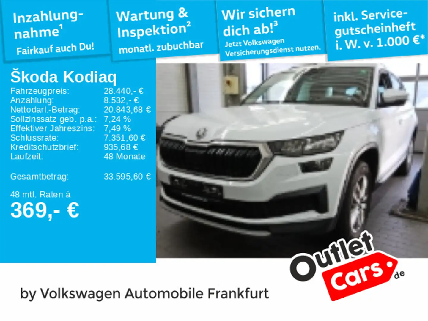 Skoda Kodiaq 1.5 TSI DSG Ambition Navi FrontAssist LED Weiß - 1