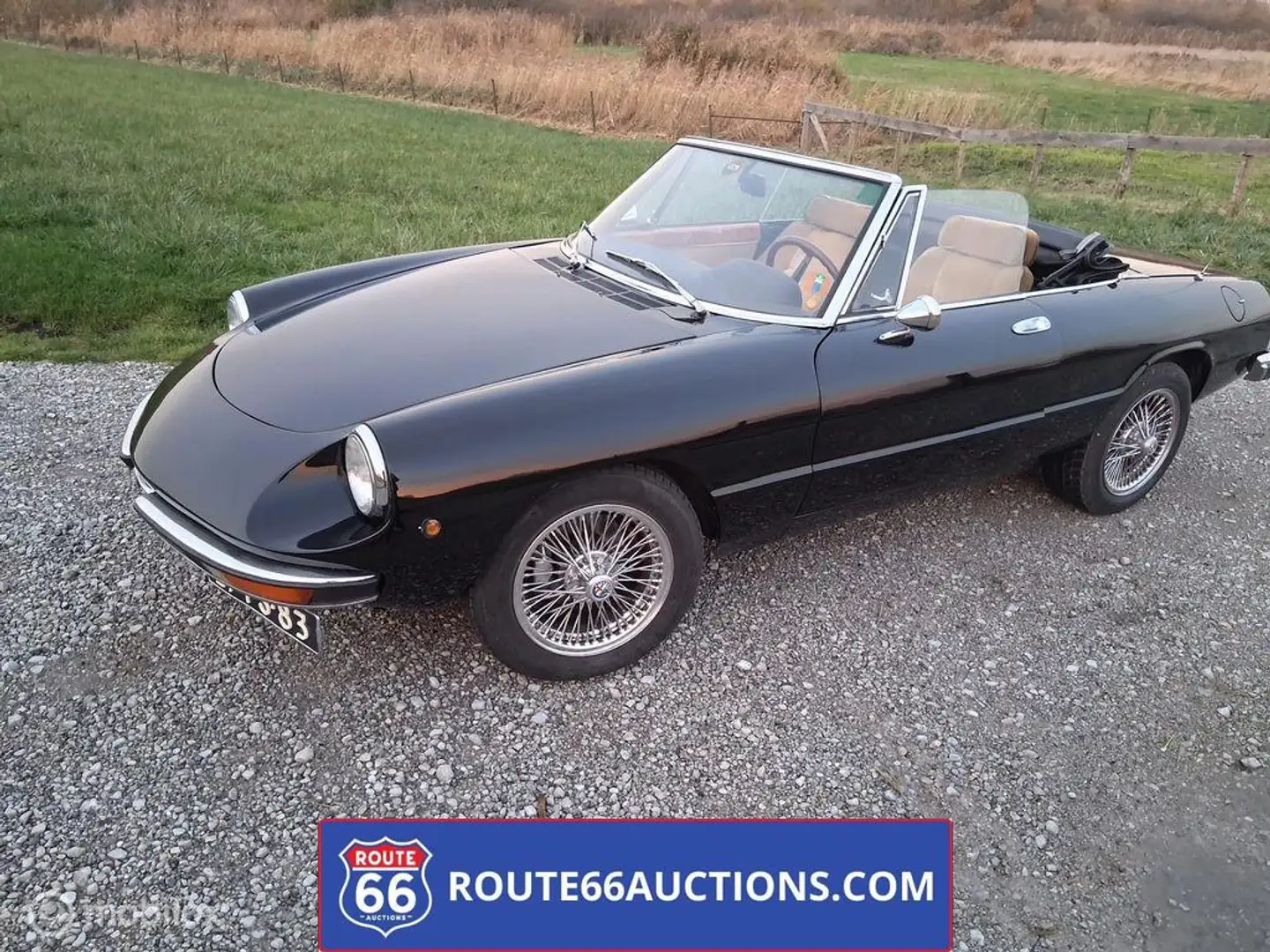 Alfa Romeo Spider 1600 | 1975 | Route 66 Auctions Zwart - 1