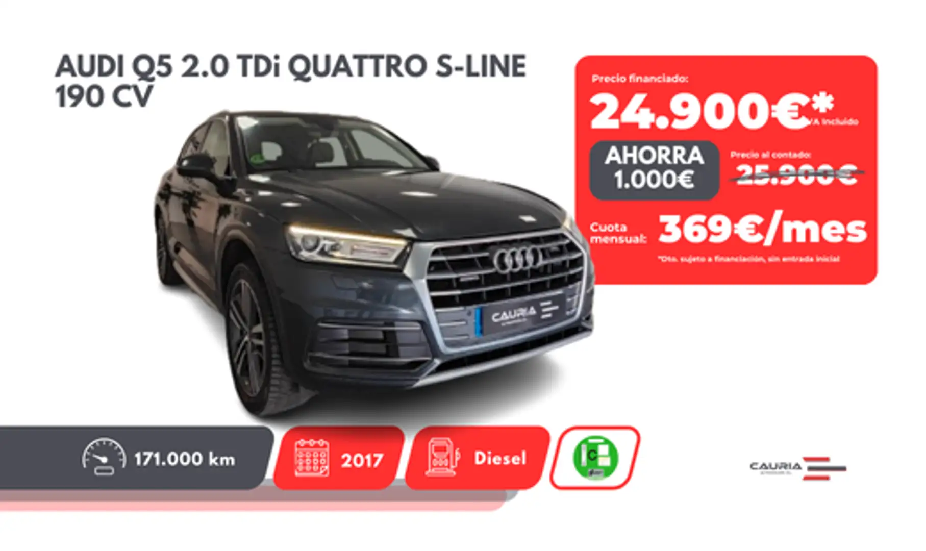 Audi Q5 2.0TDI S line quattro-ultra S tronic 140kW Gris - 1