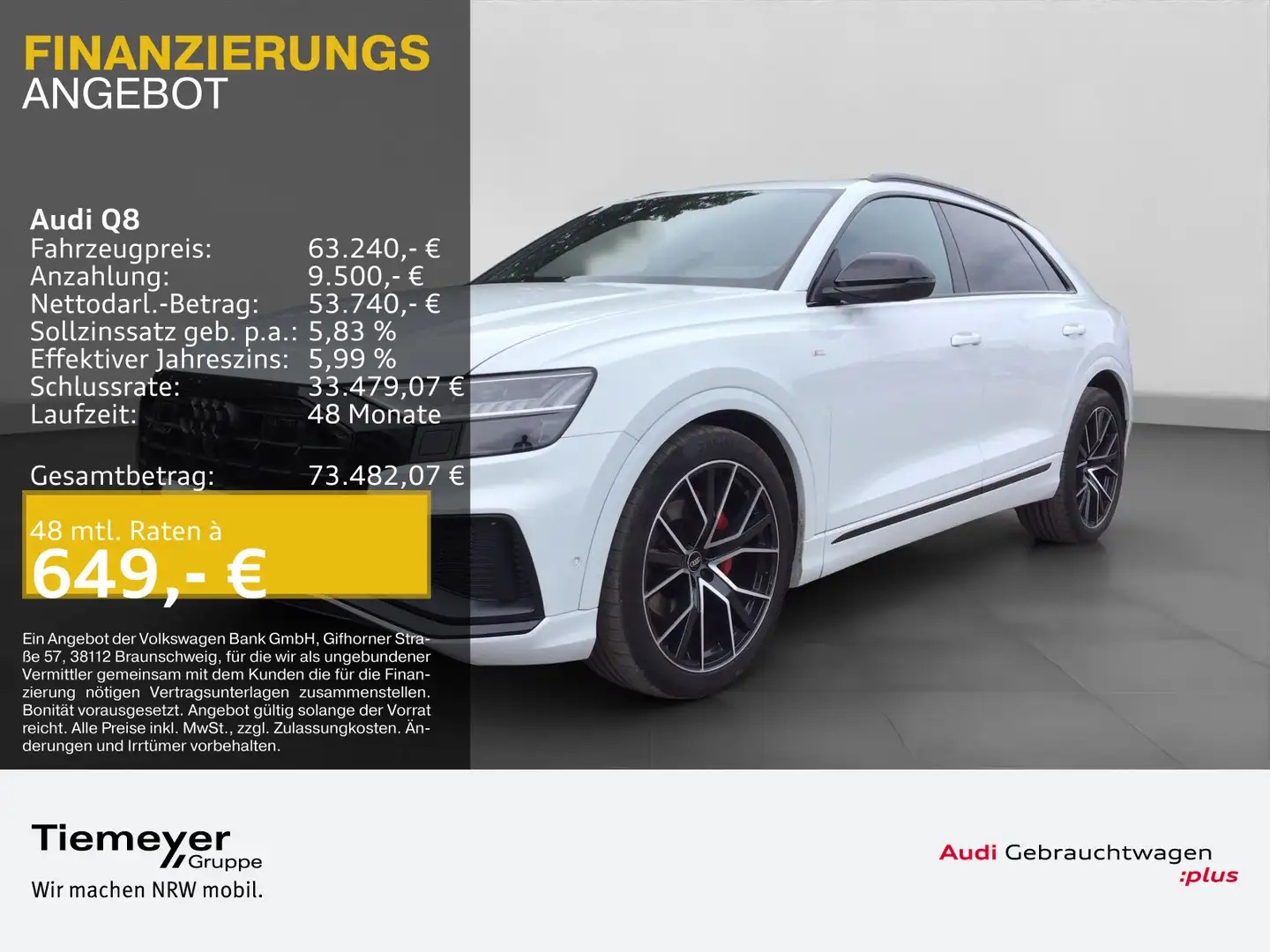 Audi Q8 50 TDI Q S LINE B&O MATRIX HuD Weiß - 1