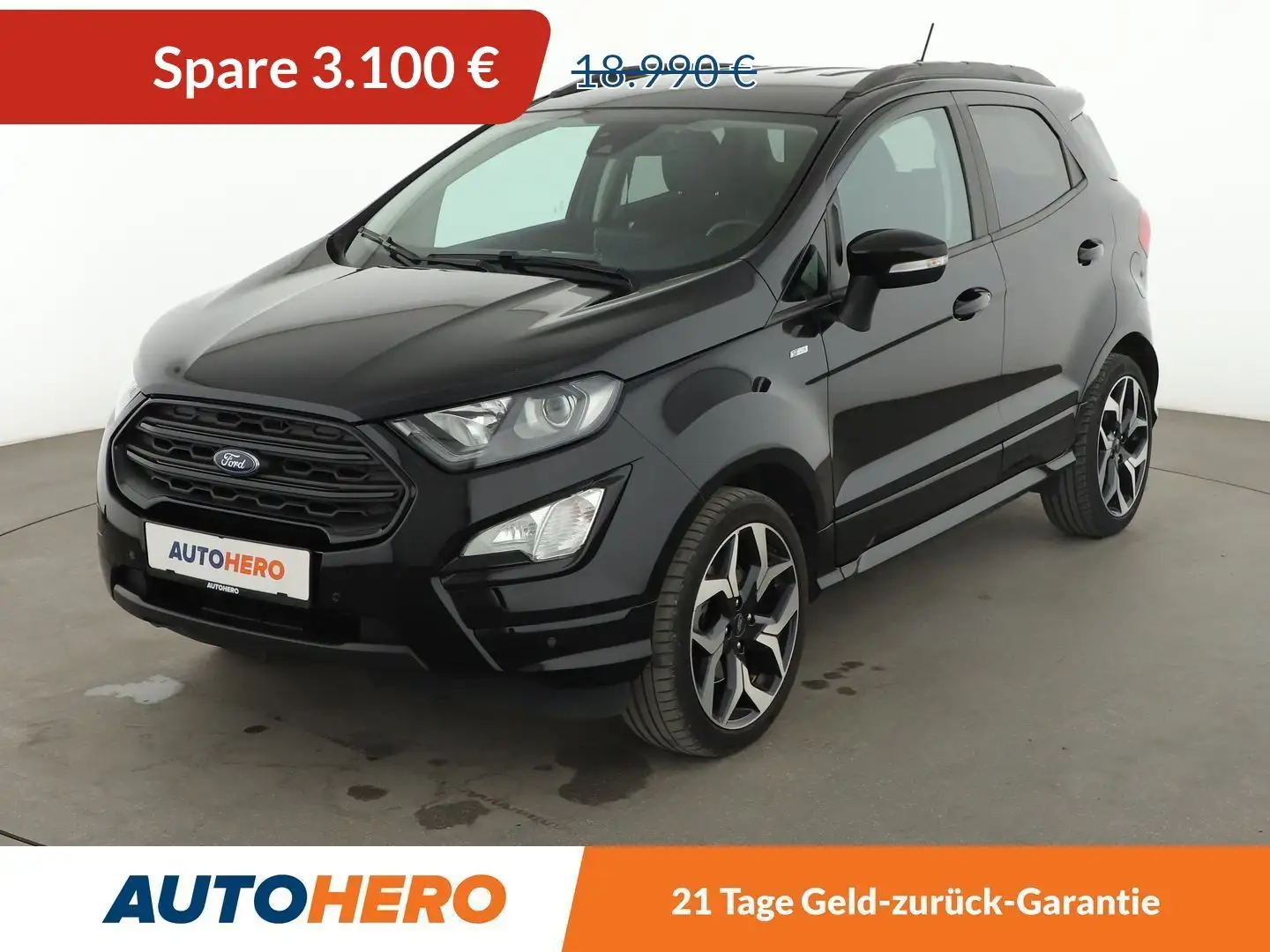Ford EcoSport 1.0 EcoBoost ST-Line *NAVI*CAM*SHZ*LHZ*ALU* Schwarz - 1