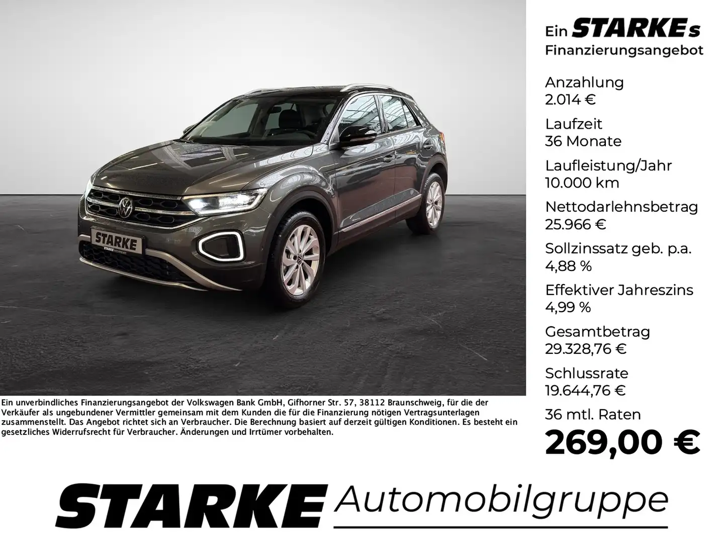 Volkswagen T-Roc 1.5 TSI DSG Style Grau - 1