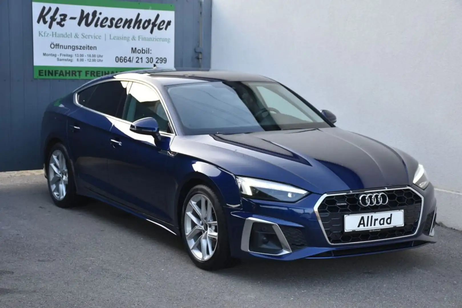 Audi A5 40 TDI quattro S line /Virtual/LED/Leasing/ Blauw - 1