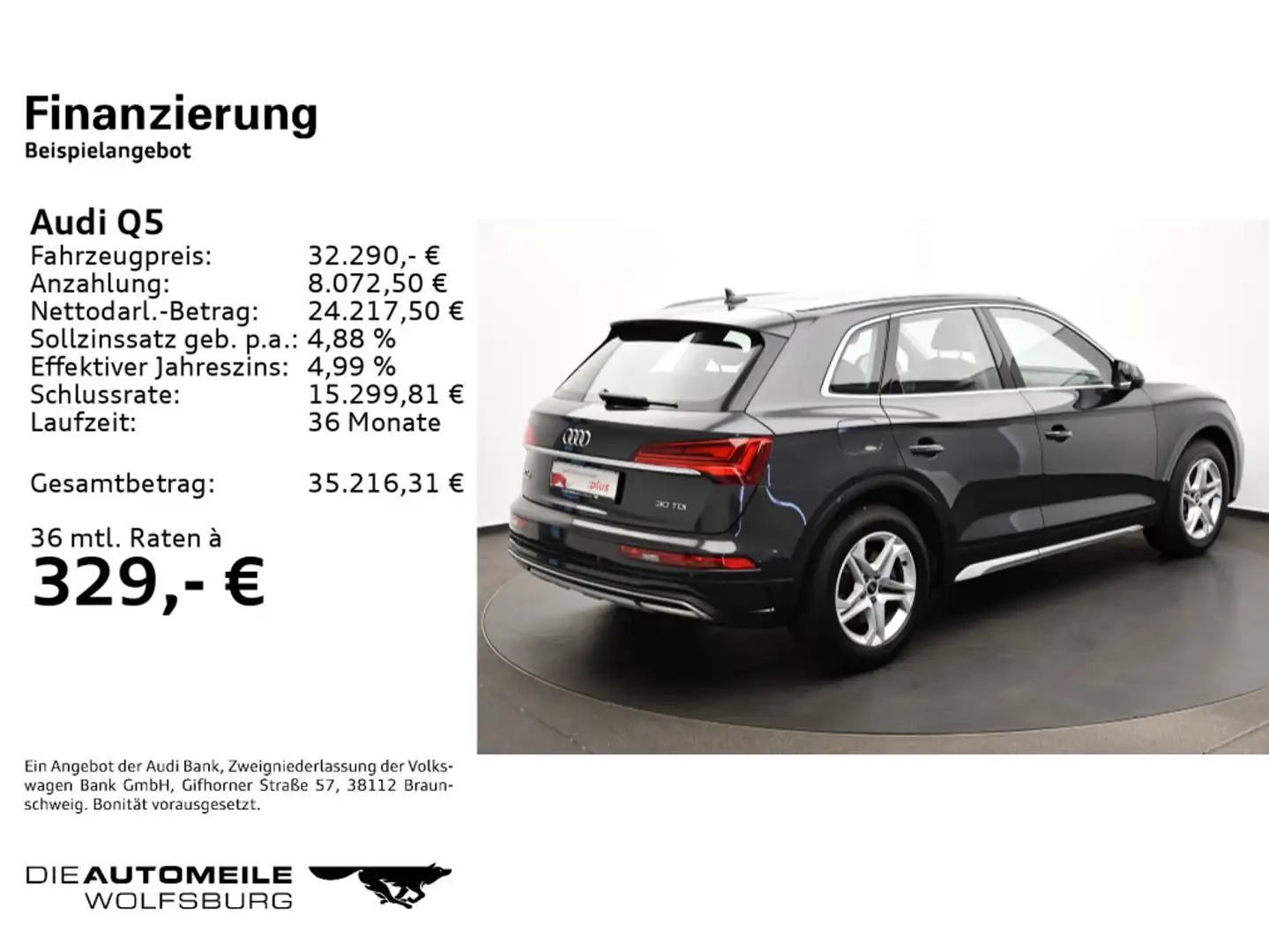 Audi Q5 30 TDI S tronic advanced PANO/LEDER/AHK/NAVI Grau - 2