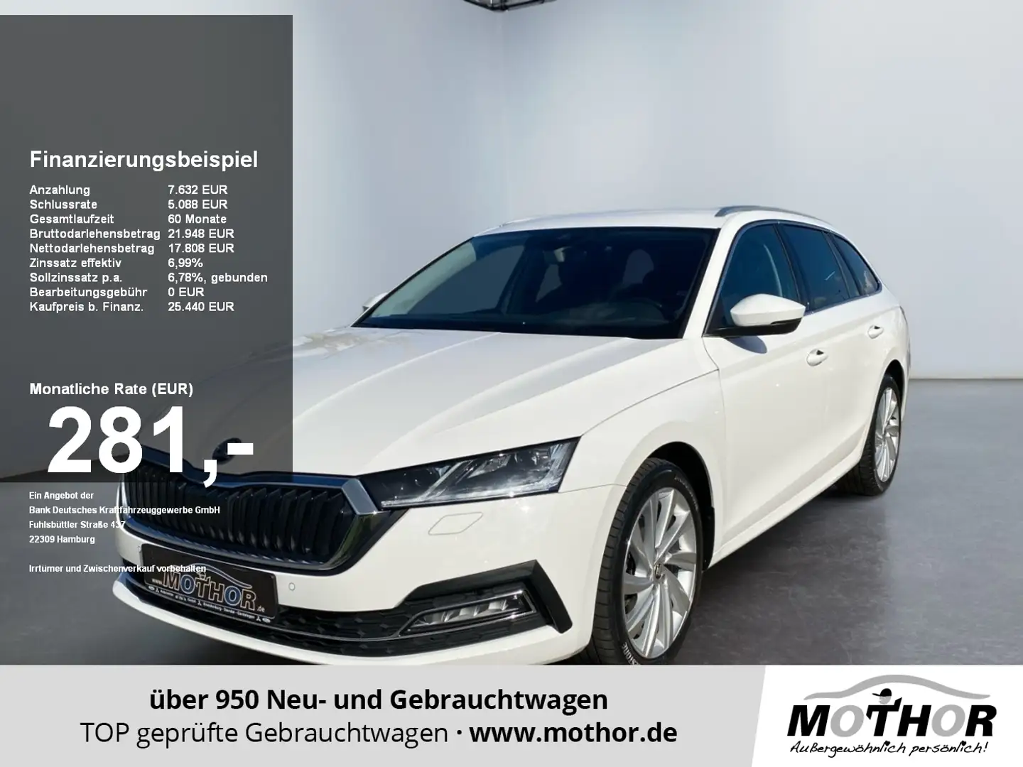 Skoda Octavia Combi Style 2.0 TDI DSG ACC LED NAV SHZ Wit - 1