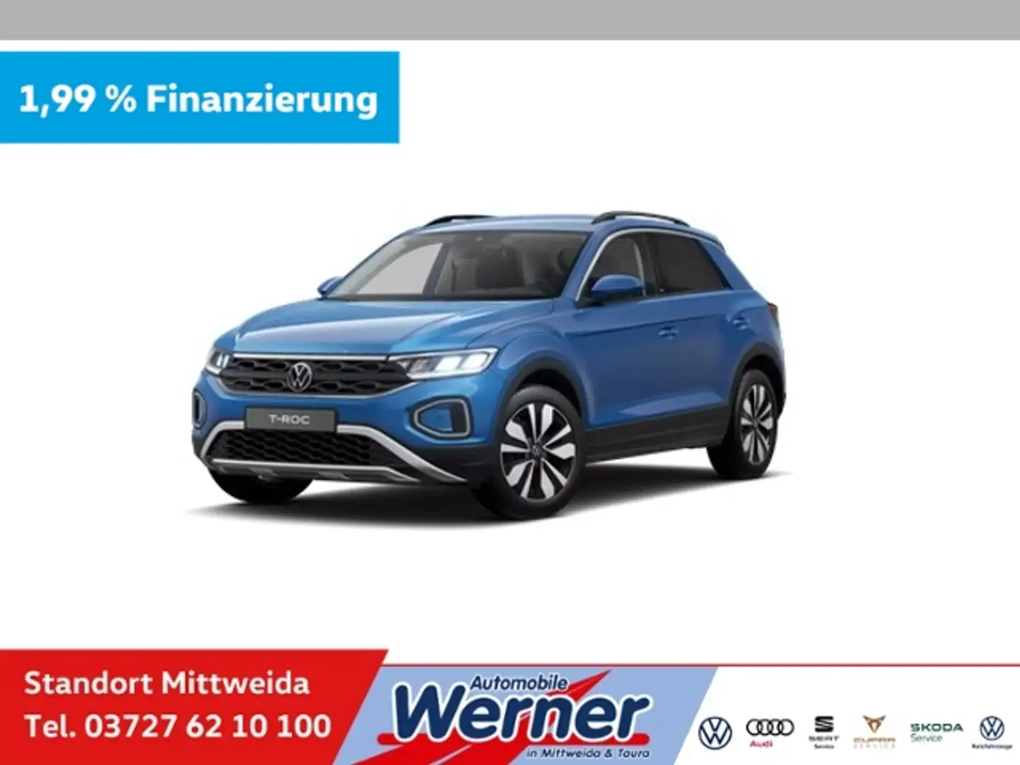 Volkswagen T-Roc MOVE 1.5TSI LED Navi App-Connect AHK Blau - 1