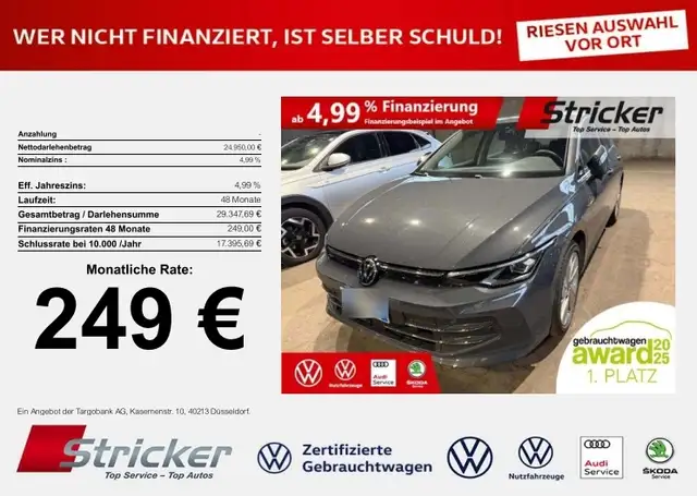 Volkswagen Golf Style 2.0TDI DSG 249, ohne Anzahlung ACC ergoActi