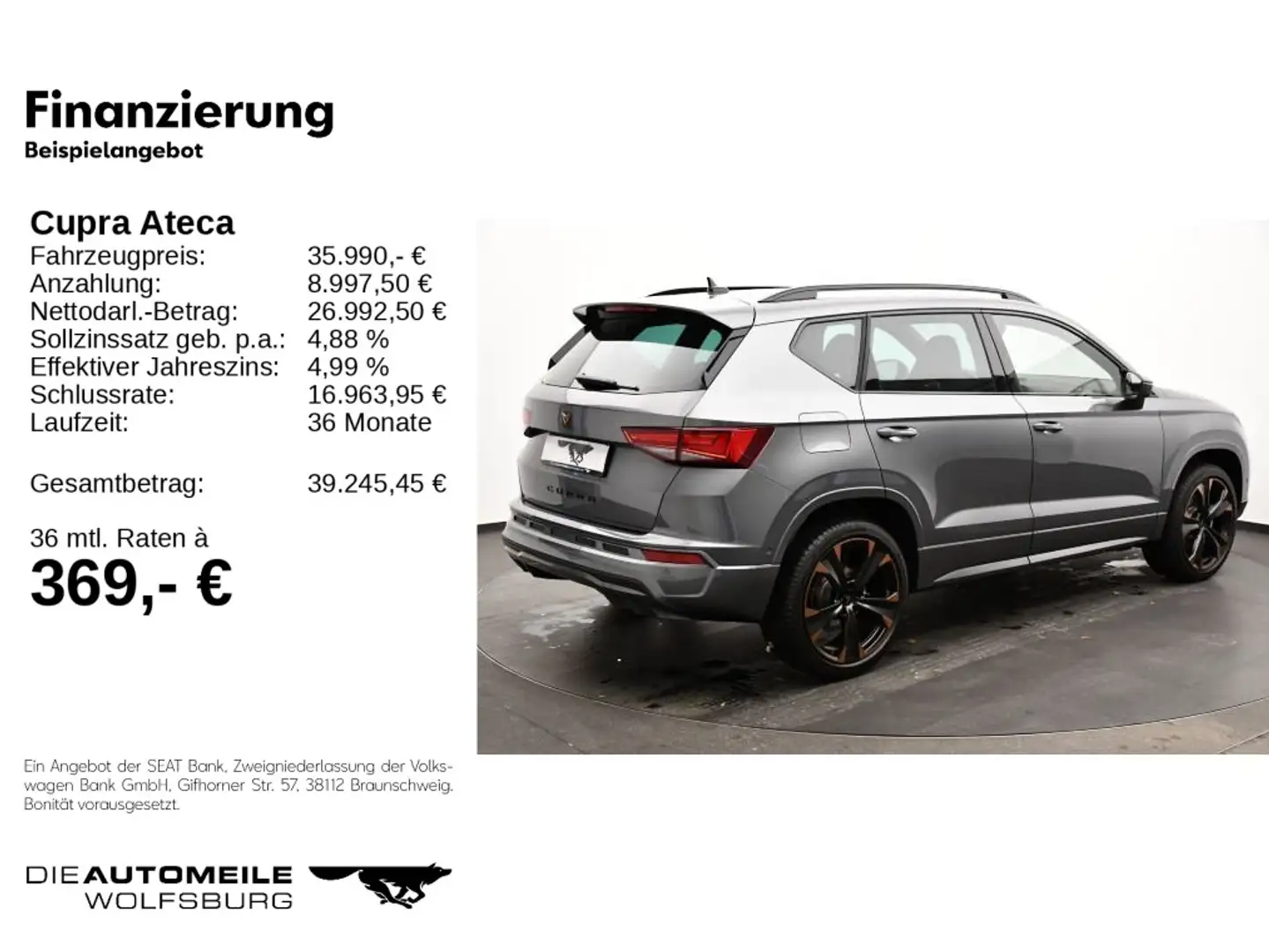 CUPRA Ateca 2.0 TSI 4Drive DSG Grau - 2