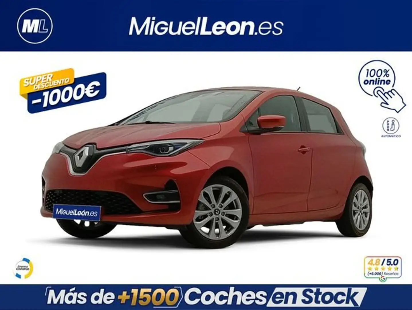 Renault ZOE Intens 80 kW R110 Batería 50kWh Rojo - 1