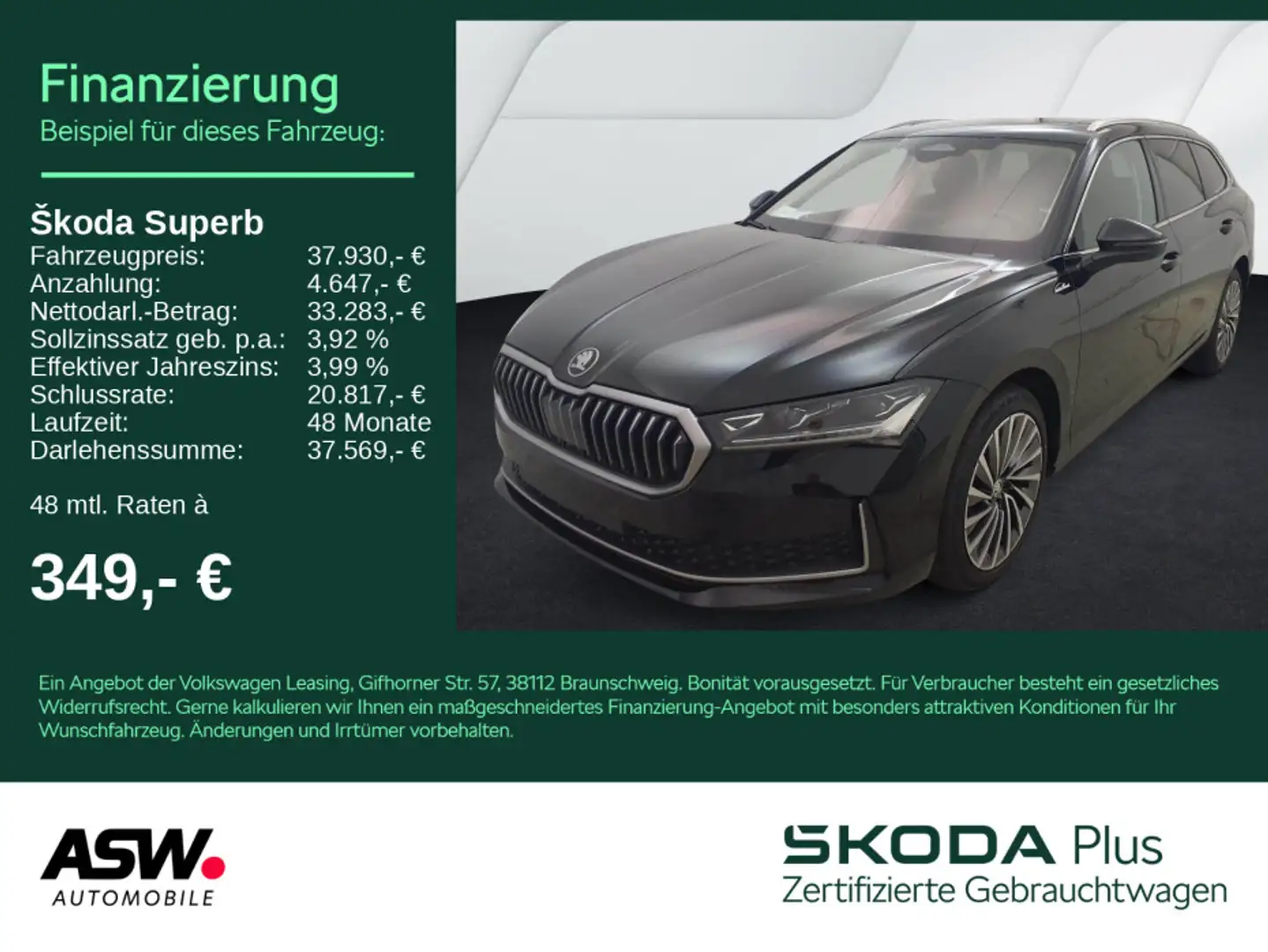 Skoda Superb Combi L&K 1.5 TSI DSG 360° Pano AHK LEDER Zwart - 1