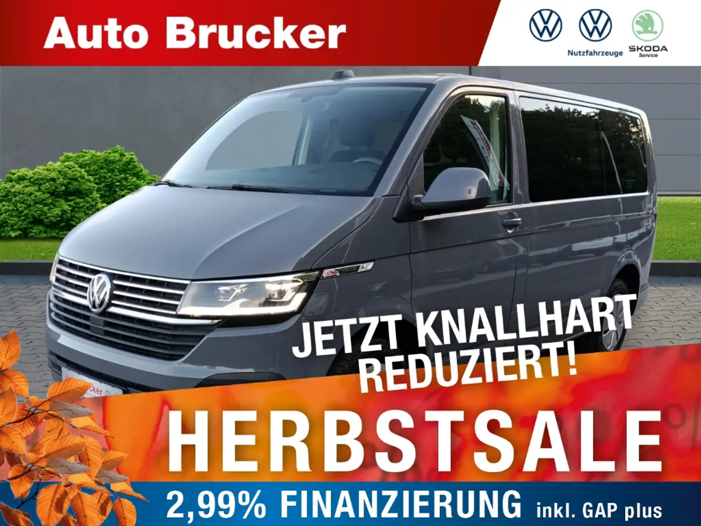 Volkswagen T6.1 Caravelle 2.0 TDI LED+Sitzh.+DAB+Navi+beh. Frontsch. Grau - 1