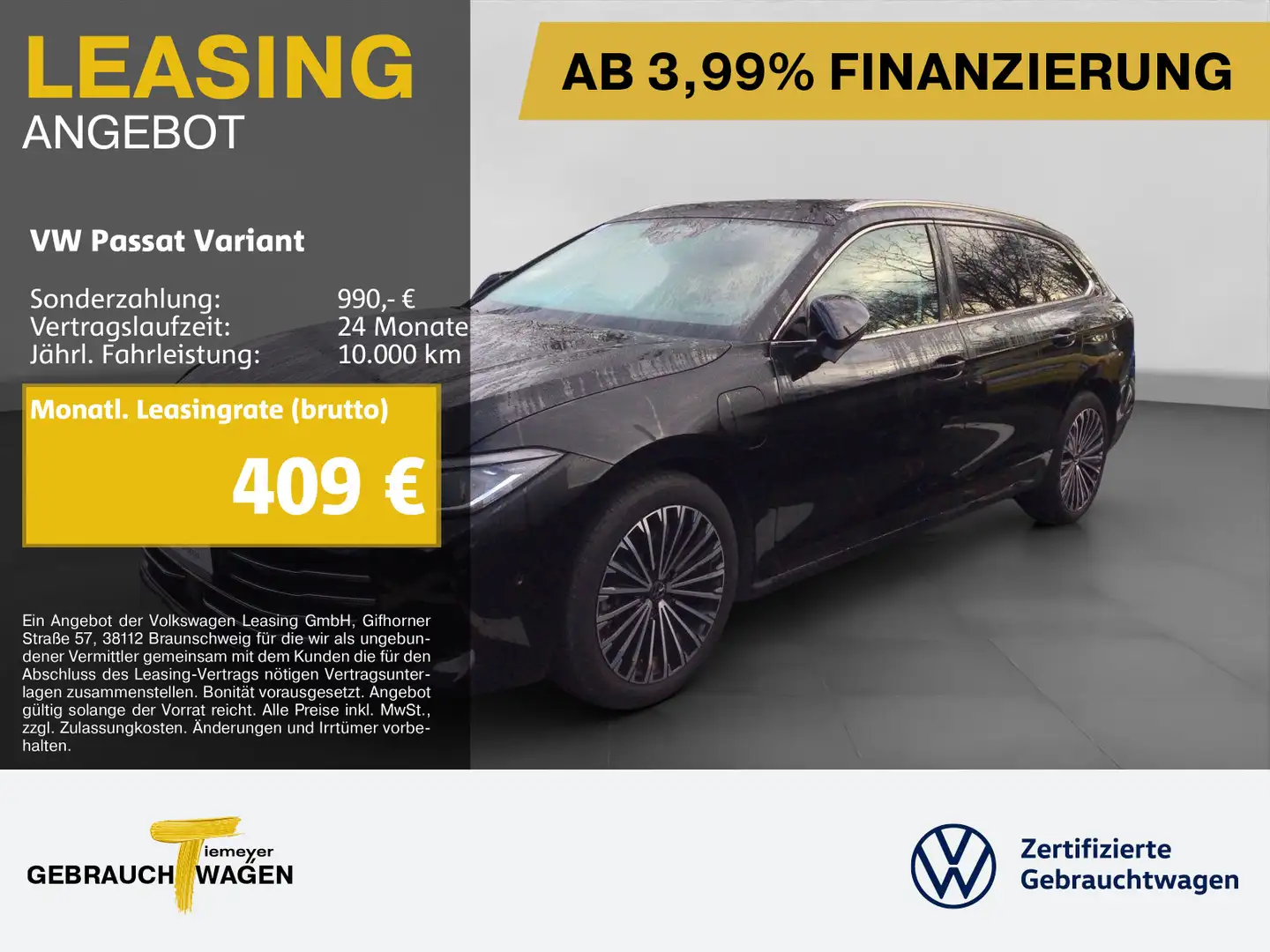 Volkswagen Passat Variant eHybrid ELEGANCE LM18 AHK MATRIX Schwarz - 1