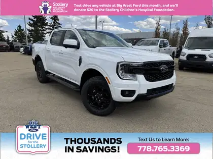 White 2026 Ford Ranger Lariat SuperCrew 4WD Pickup Truck Four-Wheel Drive Automatic