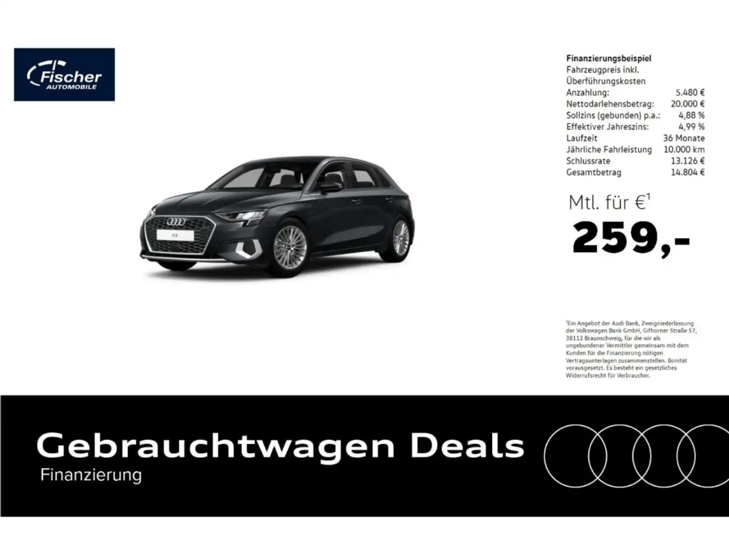 Audi A3 Sportback 35 TFSI Advanced S-Tronic NAV/Virt+ Grau - 1