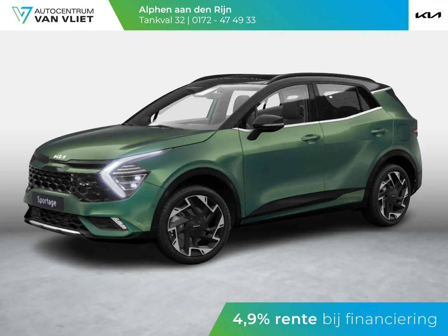Kia Sportage 1.6 T-GDi Plug-in Hybrid AWD GT-PlusLine | Binnenk Groen - 1