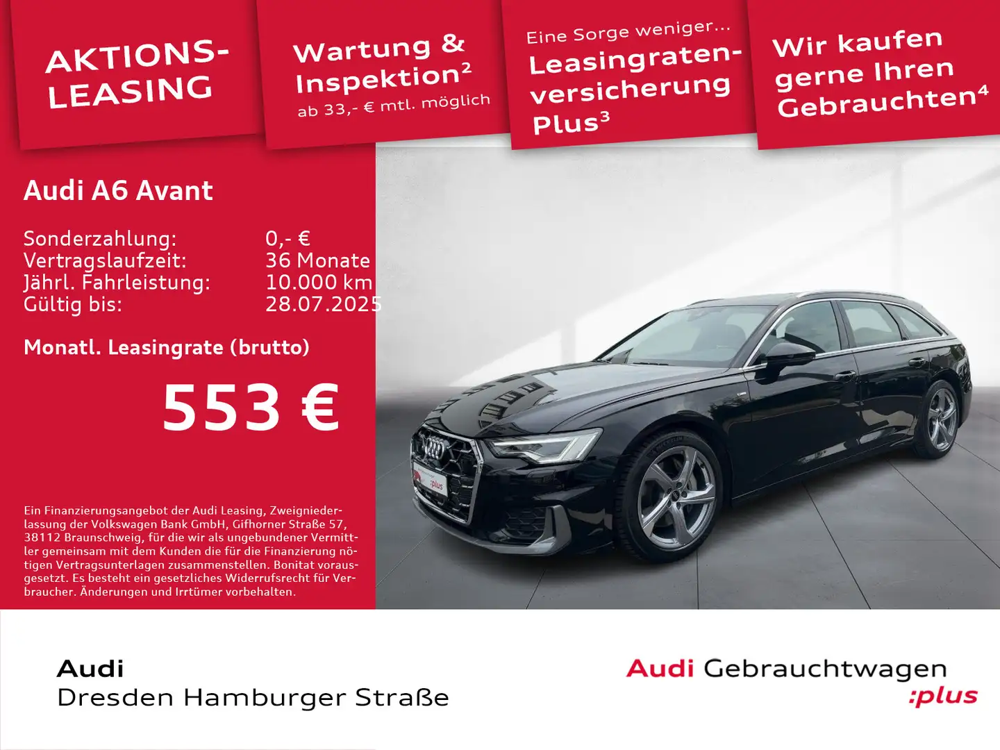 Audi A6 50 TDI S line quattro Matrix Navi Pano Schwarz - 1