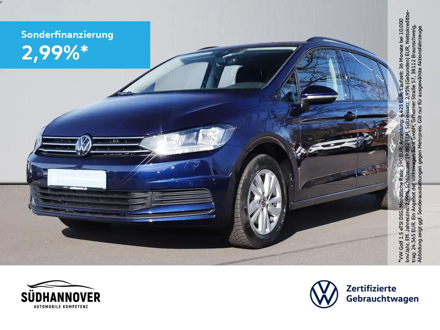 Volkswagen Touran Comfortline 1.5 TSI NAVI+7-SITZE+SHZ+PDC Bleu - 1