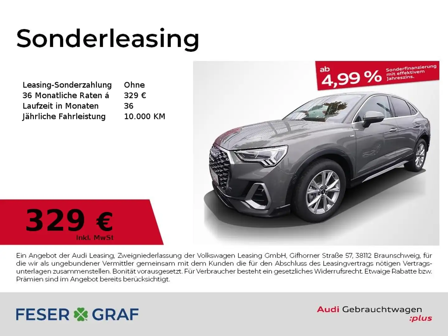 Audi Q3 Sportback S line 35TFSI S tronic AHK Navi ACC Grau - 1