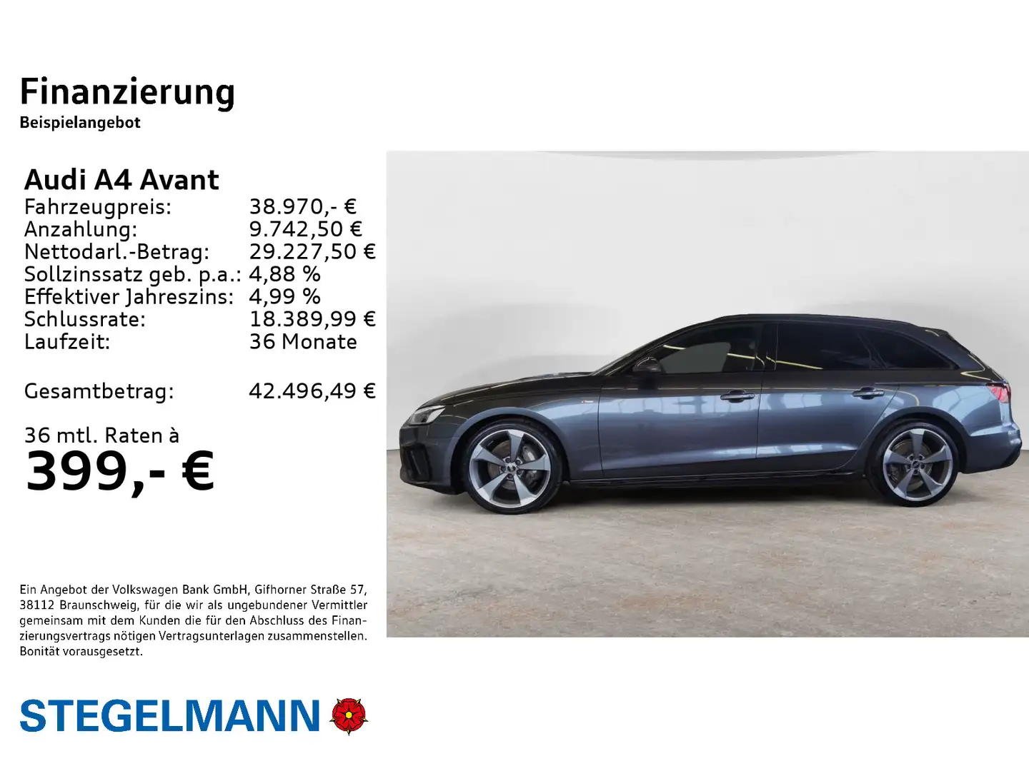 Audi A4 40 TDI S-tronic S-Line *Matrix-LED*Navi Grau - 2