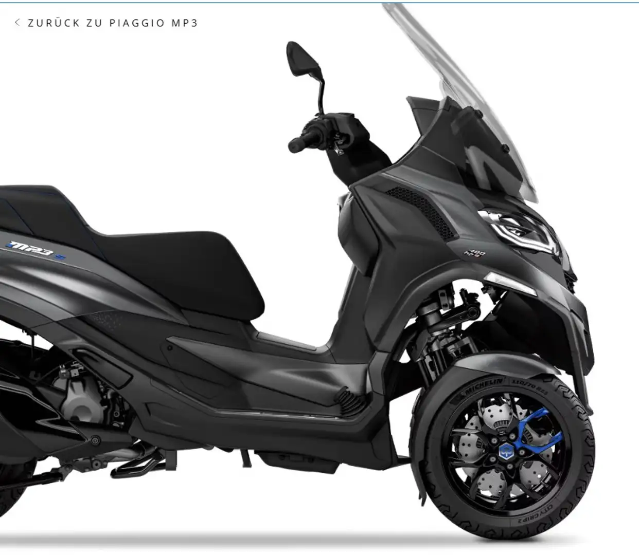 Piaggio MP3 400 Sport E5+ 2025 Modell * Gratis Windschild* Gri - 1