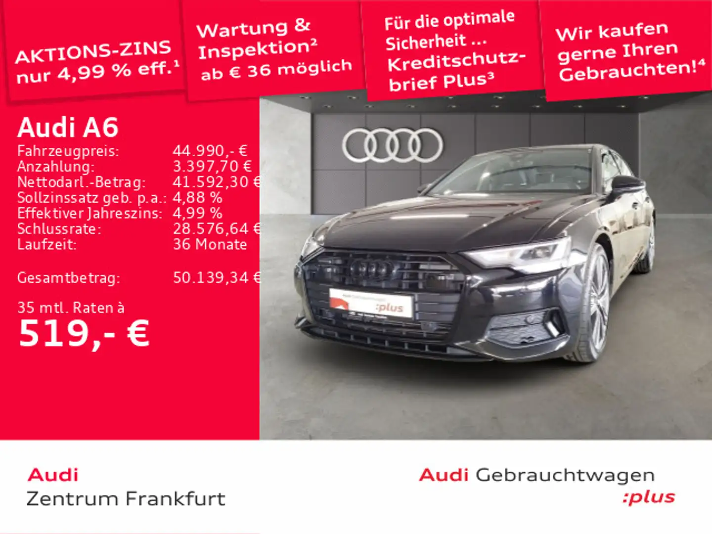 Audi A6 55 TFSI quattro sport S tronic LED Navi Panor Schwarz - 1