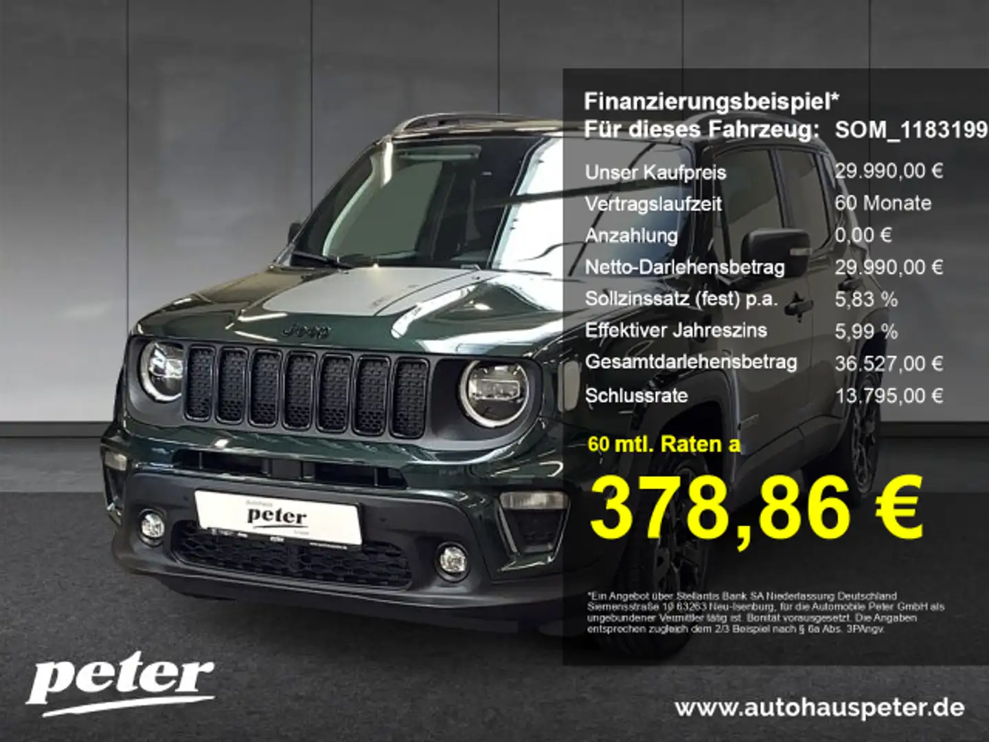 Jeep Renegade RENEGADE e-Hybrid MY25 North Star 1.5l DCT FWD Grün - 1