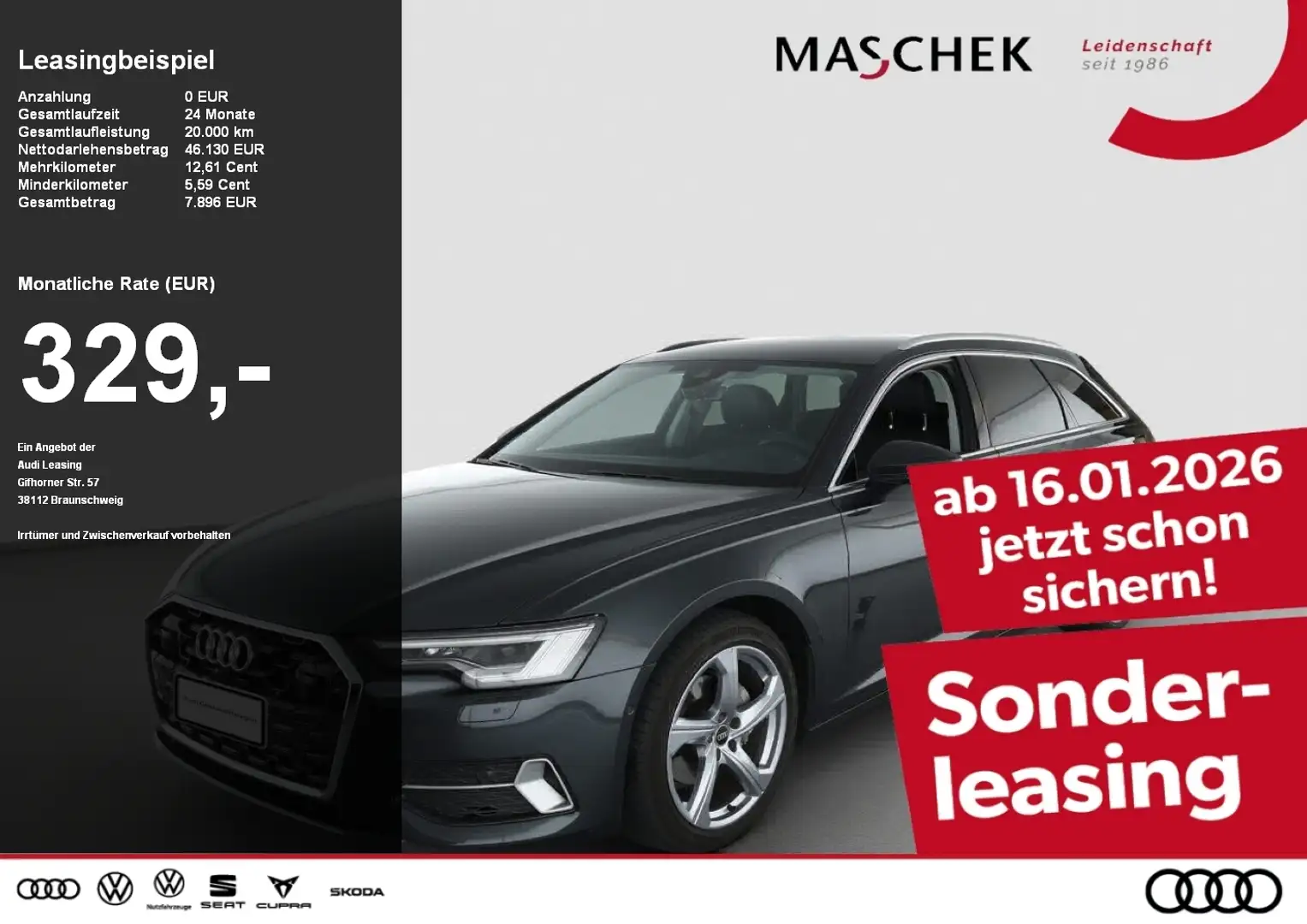 Audi A6 Avant 40TDI S tronic AHK 360° Matrix ACC LM19 Šedá - 1