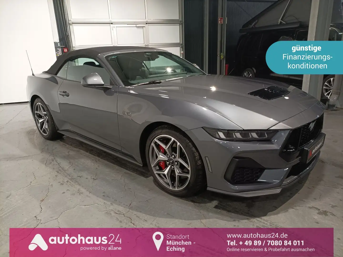 Ford Mustang 5.0 V8 GT Cabrio LED|Navi|Kamera|Leder Grau - 1