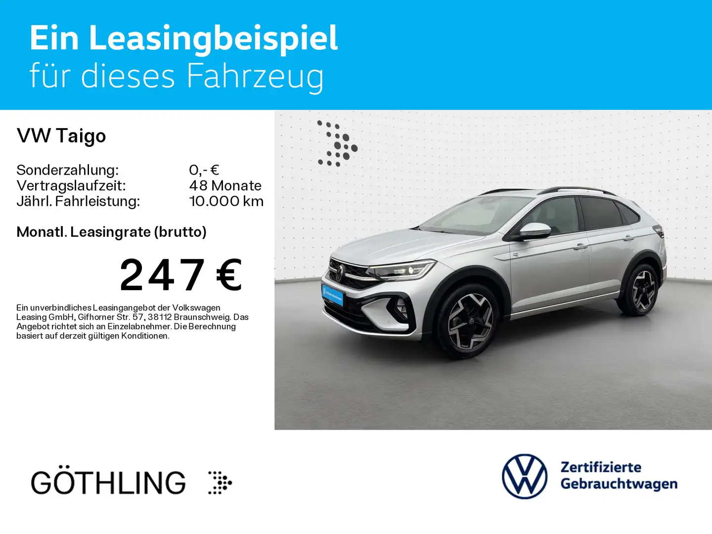 Volkswagen Taigo R-Line 1.0 TSI*NAVI*IQ-Drive*IQ-Light*SHZ* Silber - 2