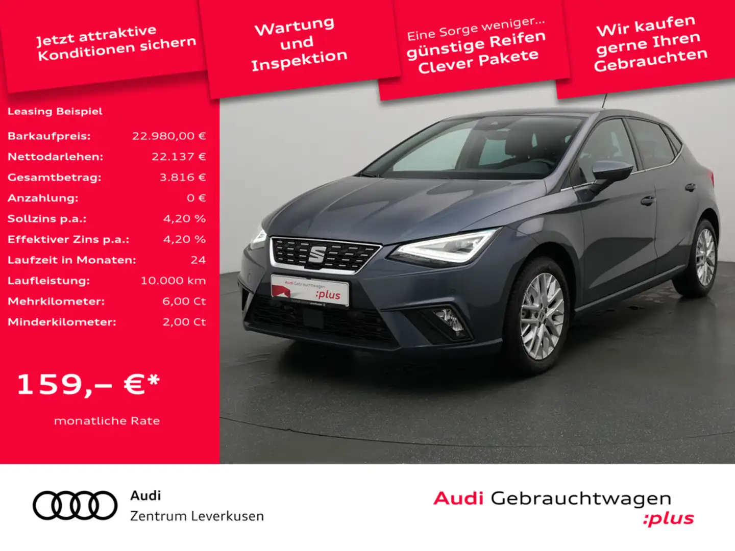 SEAT Ibiza Xcellence DSG ACC NAVI VIRT KAM CARPLAY Grau - 1