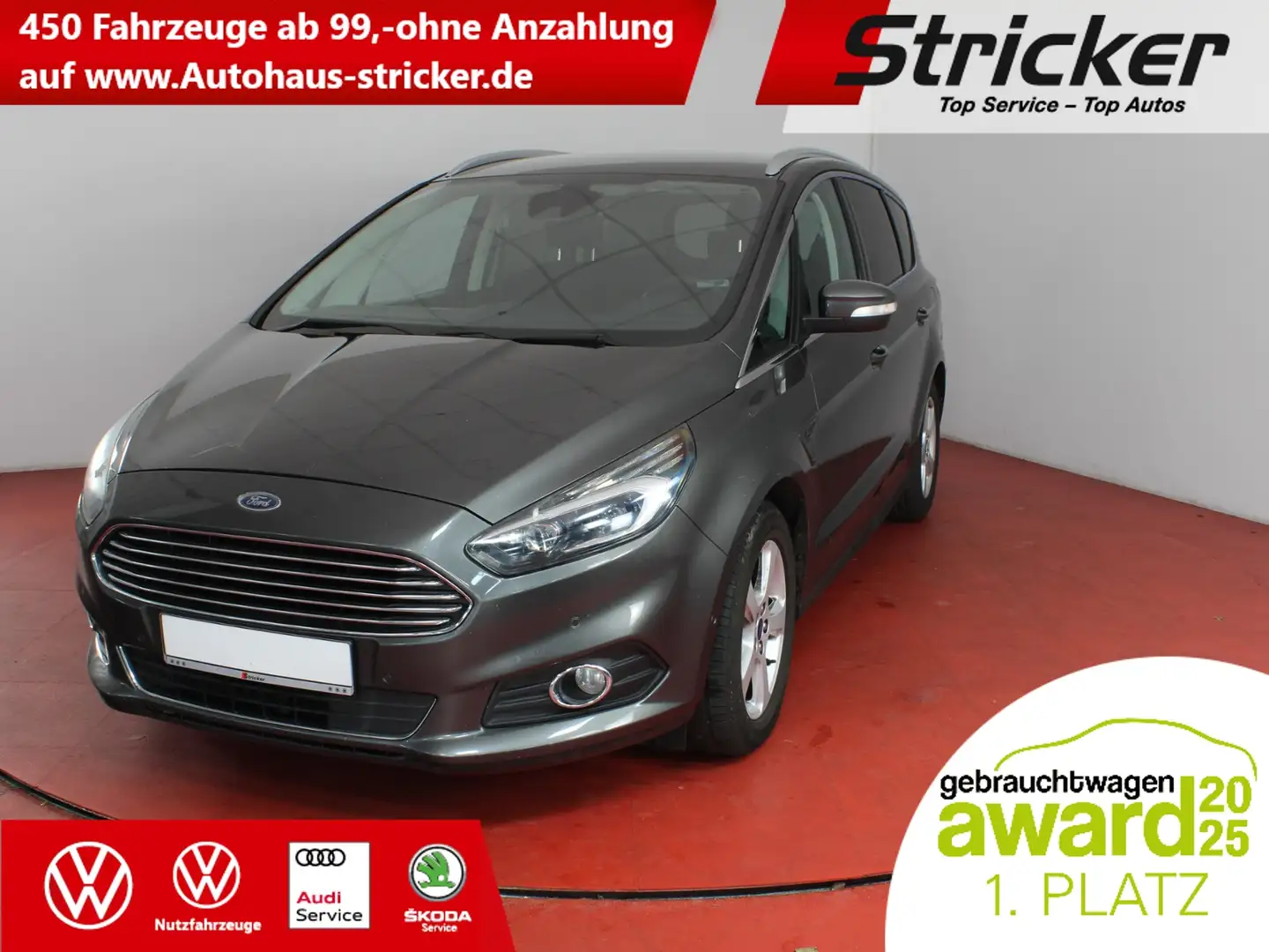 Ford S-Max 2.0TDCi Titanium TÜV bis 11/2027 Radio AHK Szary - 1