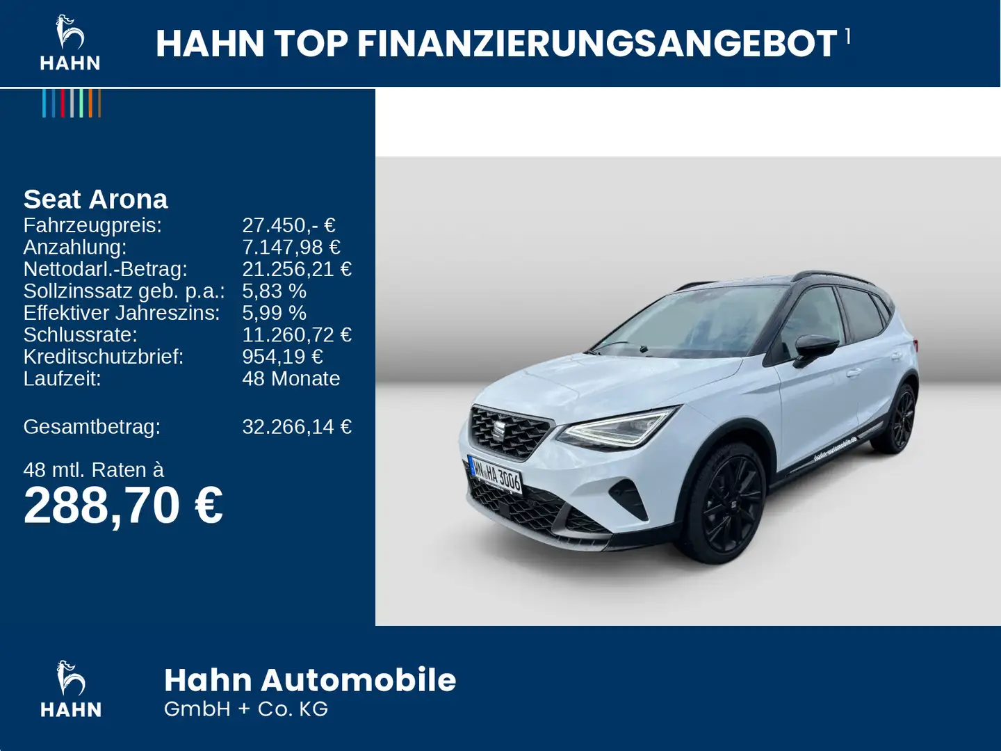 SEAT Arona FR Black Edition 115PS DSG AHK,NAV,Sitzh Weiß - 2