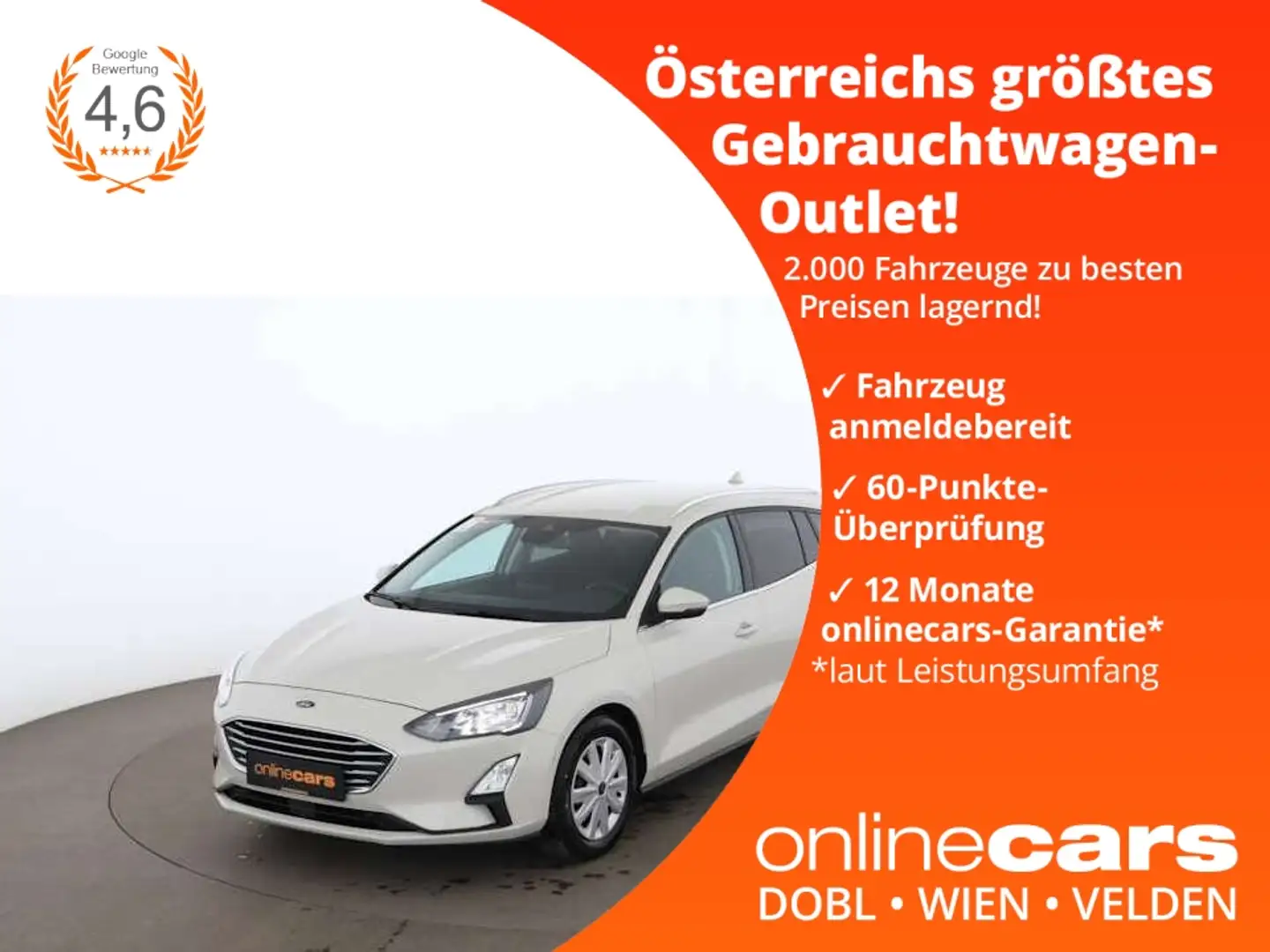 Ford Focus Turnier 1.5 EcoBlue Aut LED NAVI R-CAM PDC Weiß - 1